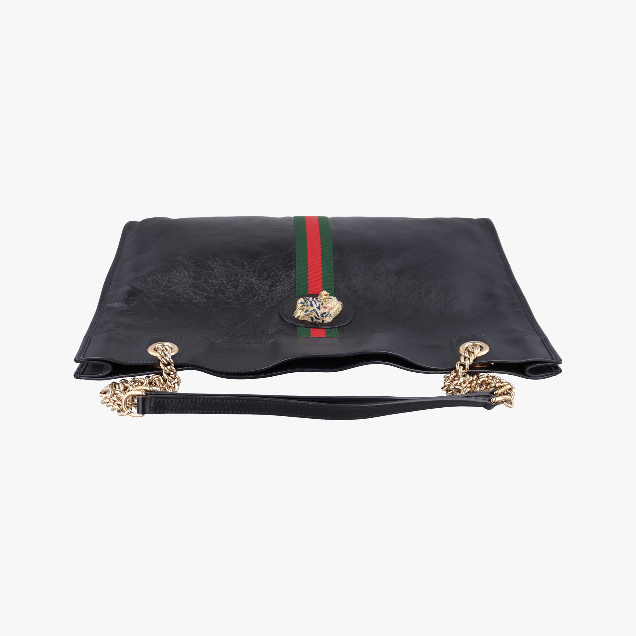 Pre-owned Gucci Rajah Black Leather 537219 shoulderbag | stylenewstar