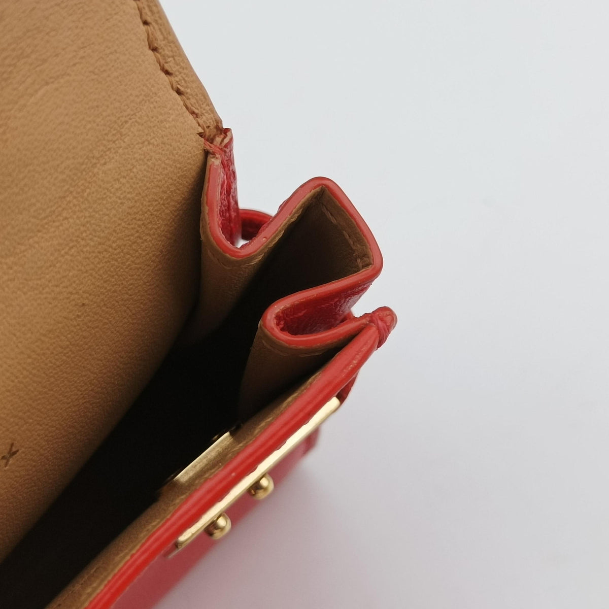 Pre-owned Delvaux Tampete Red Leather  coinpurse | stylenewstar