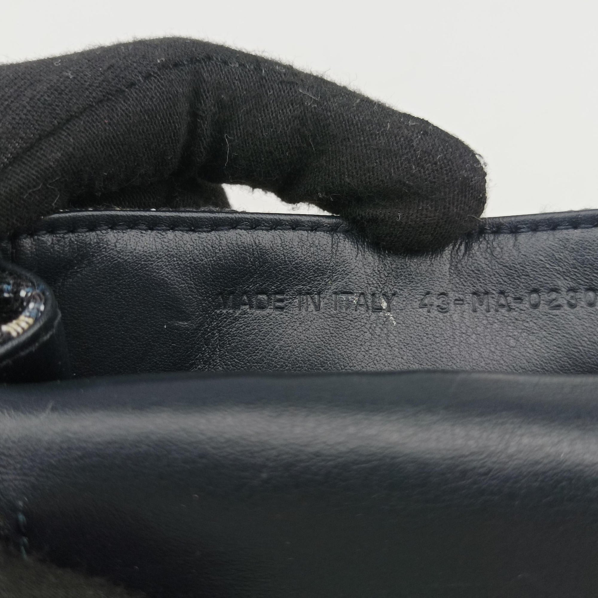 Pre-owned Christian Dior Saddle Navy×Gray jacquard  shoulderbag | stylenewstar