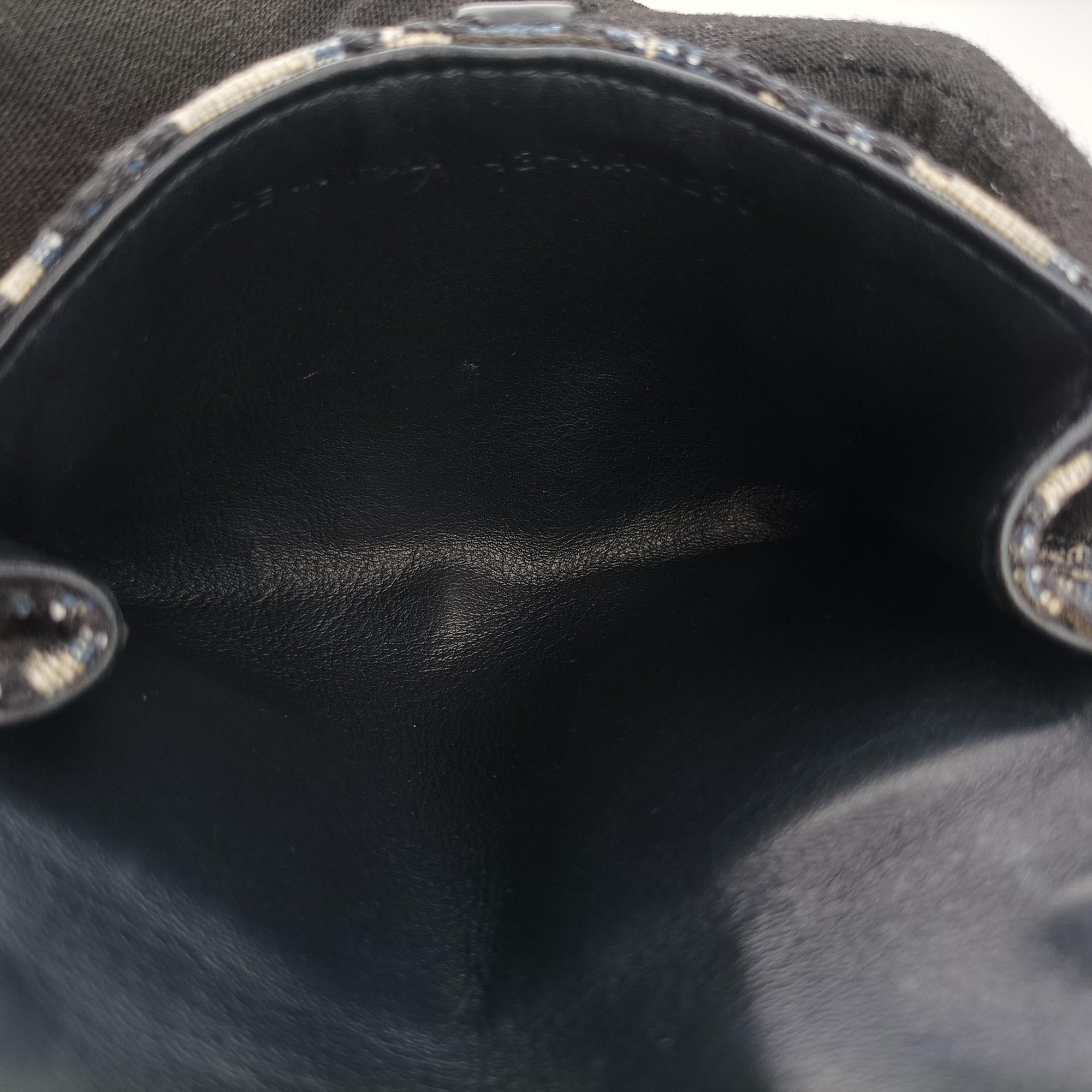 Pre-owned Christian Dior Saddle Navy×Gray jacquard  shoulderbag | stylenewstar