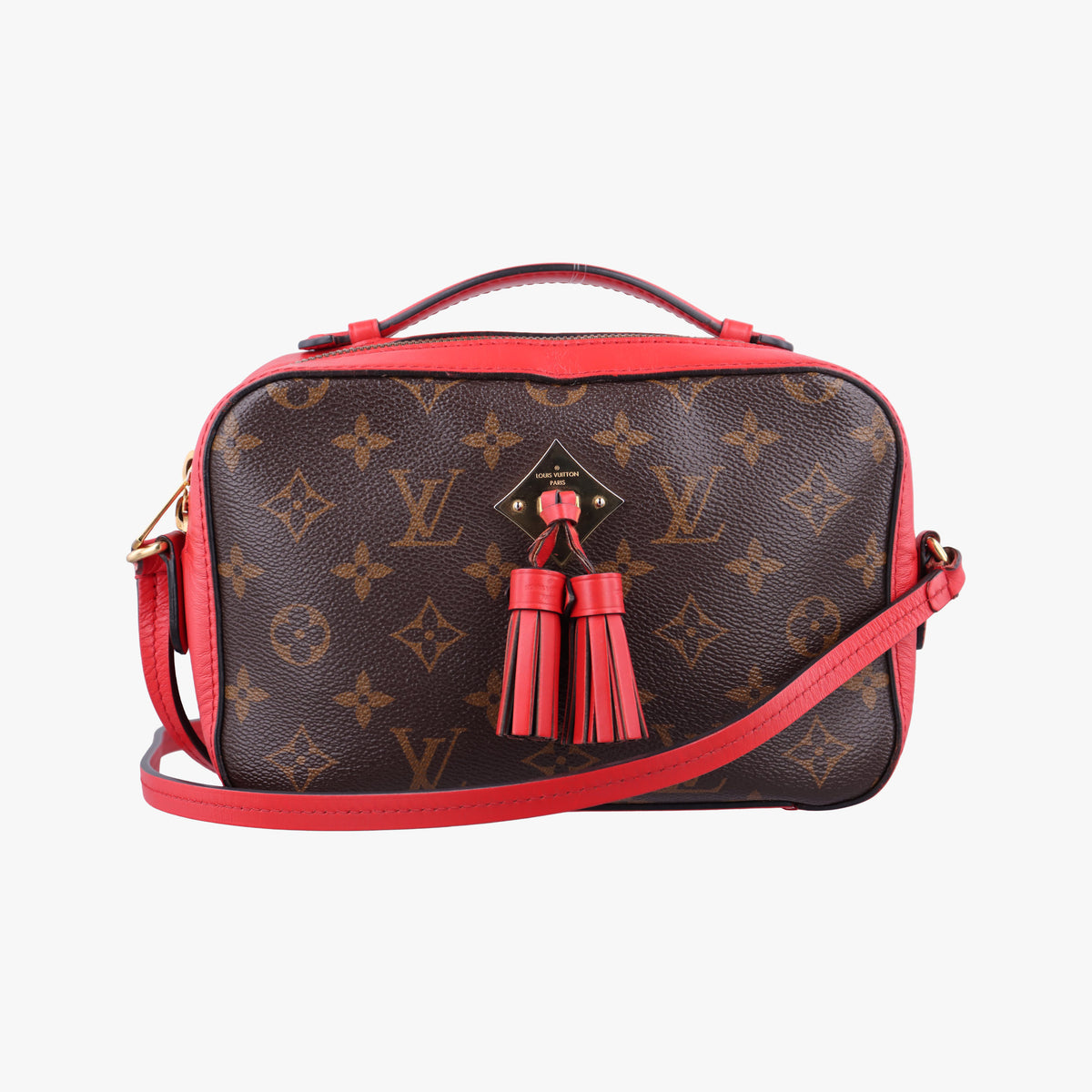 Secondhand Louis Vuitton SAINTONGE brown×COQUELICOT Monogram Canvas×calf leather M43556 shoulderbag | stylenewstar