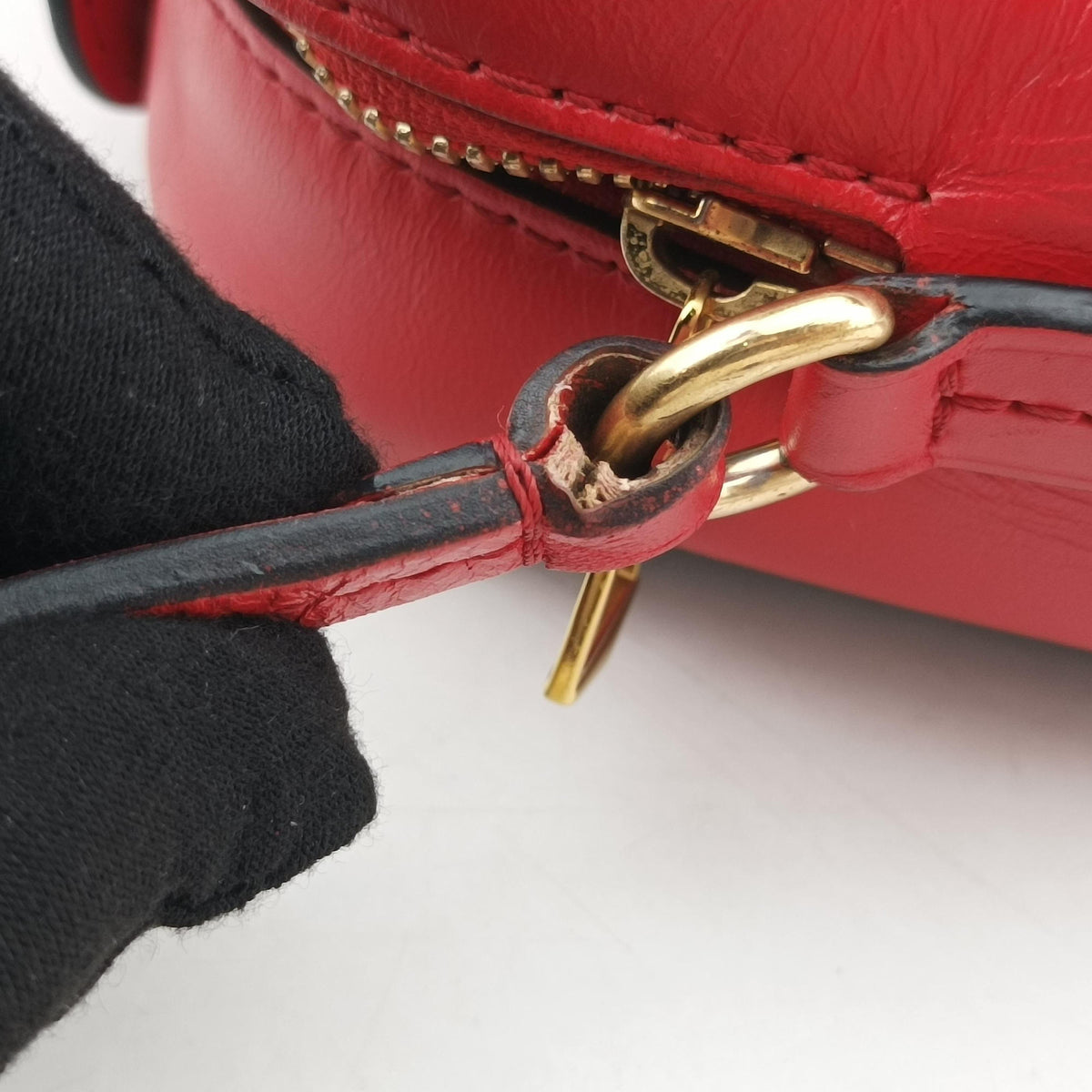Secondhand Louis Vuitton SAINTONGE brown×COQUELICOT Monogram Canvas×calf leather M43556 shoulderbag | stylenewstar