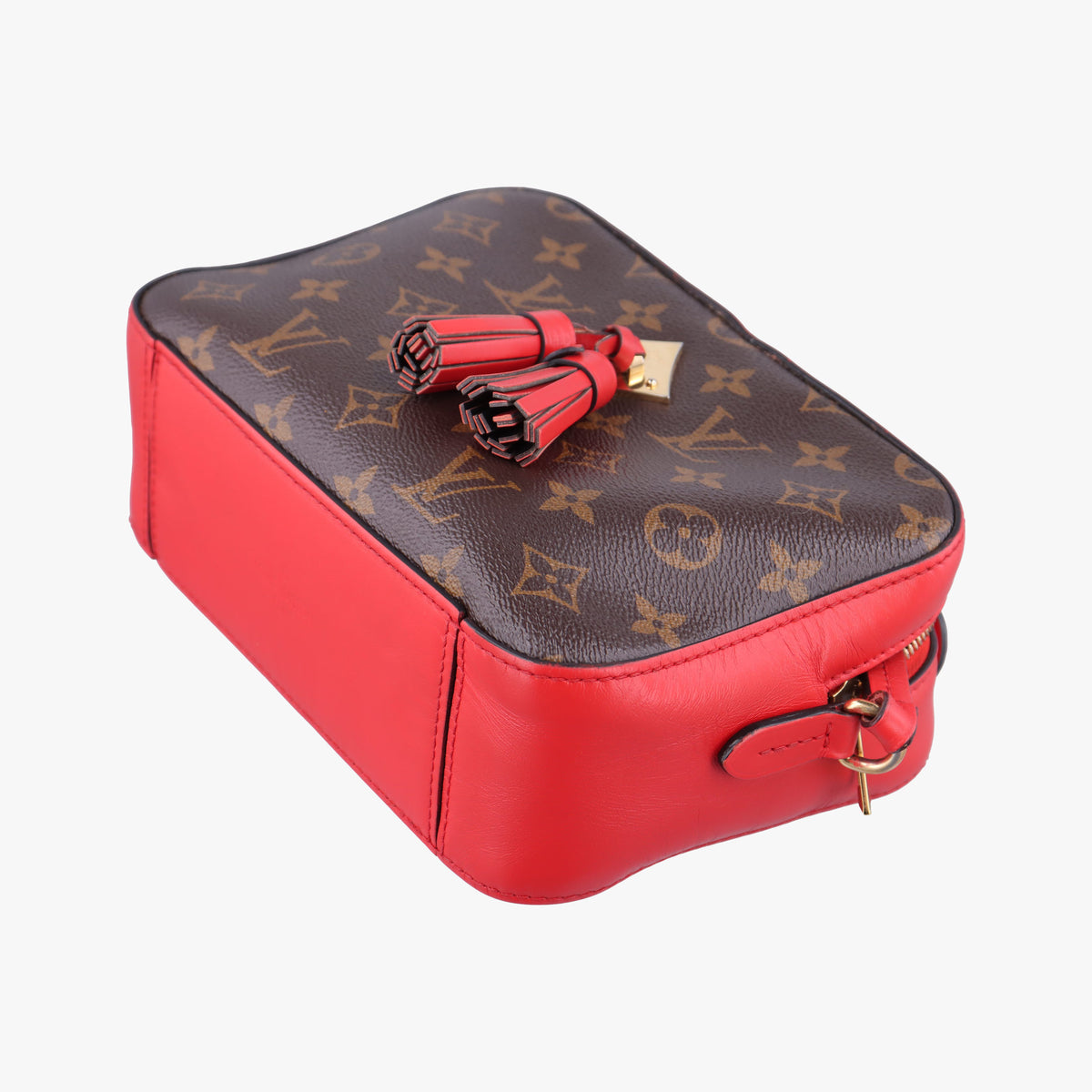 Secondhand Louis Vuitton SAINTONGE brown×COQUELICOT Monogram Canvas×calf leather M43556 shoulderbag | stylenewstar