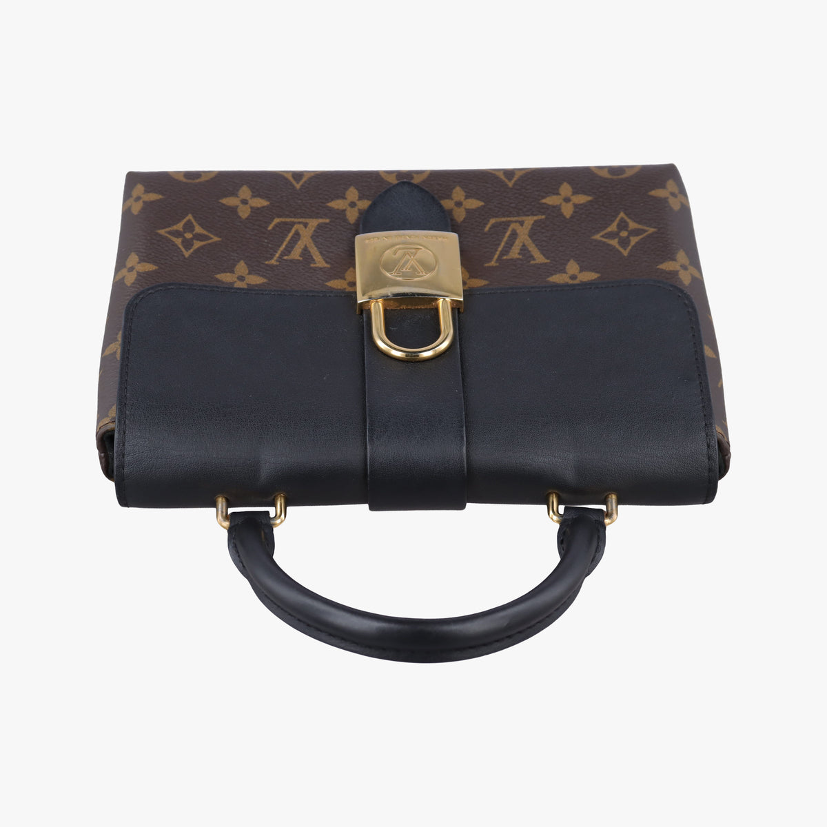 Secondhand Louis Vuitton Rocky BB Brown×black Monogram canvas×calf leather M44797 shoulderbag | stylenewstar