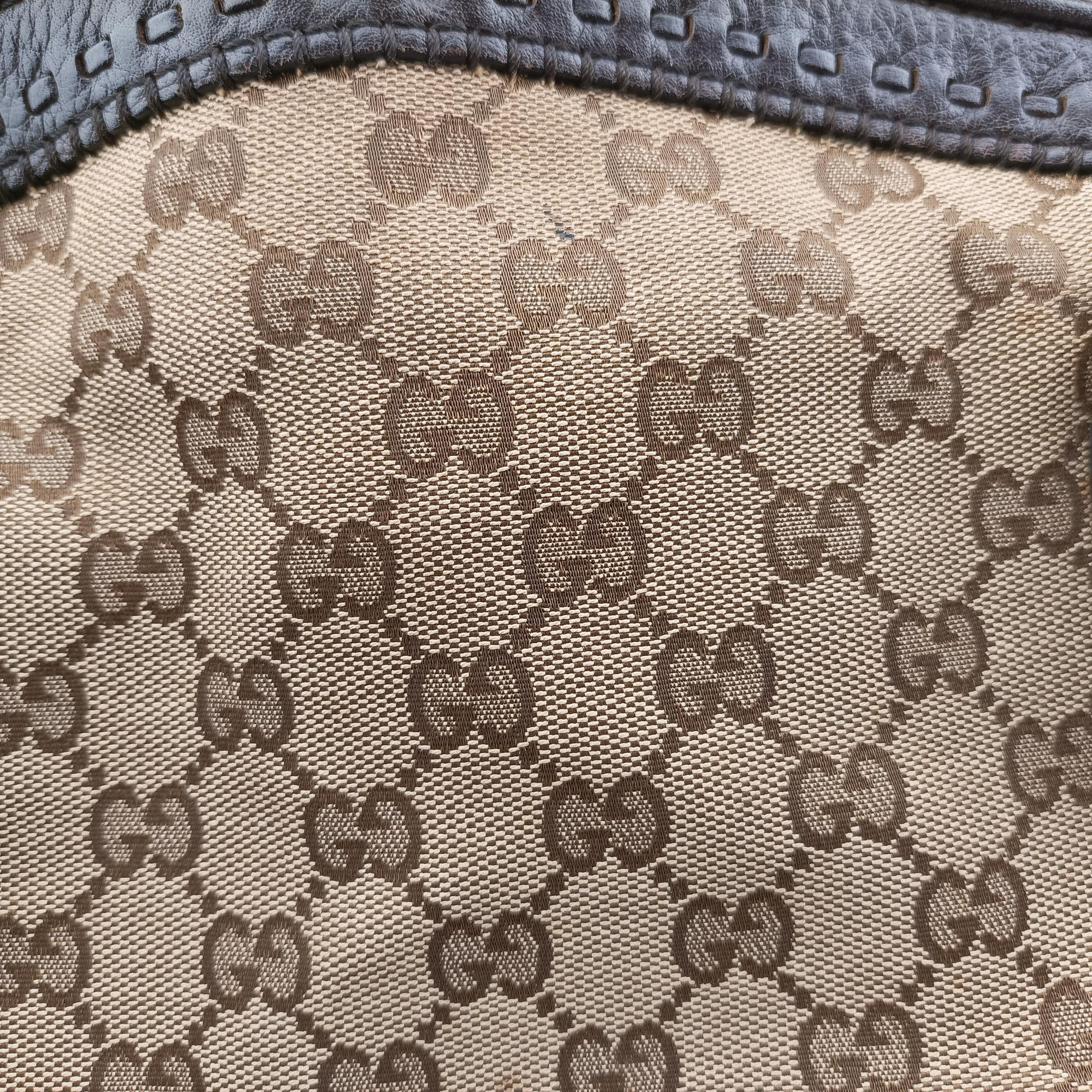 Pre-owned Gucci Bamboo Brown GGCanvas×Leather 339002 handbag | stylenewstar