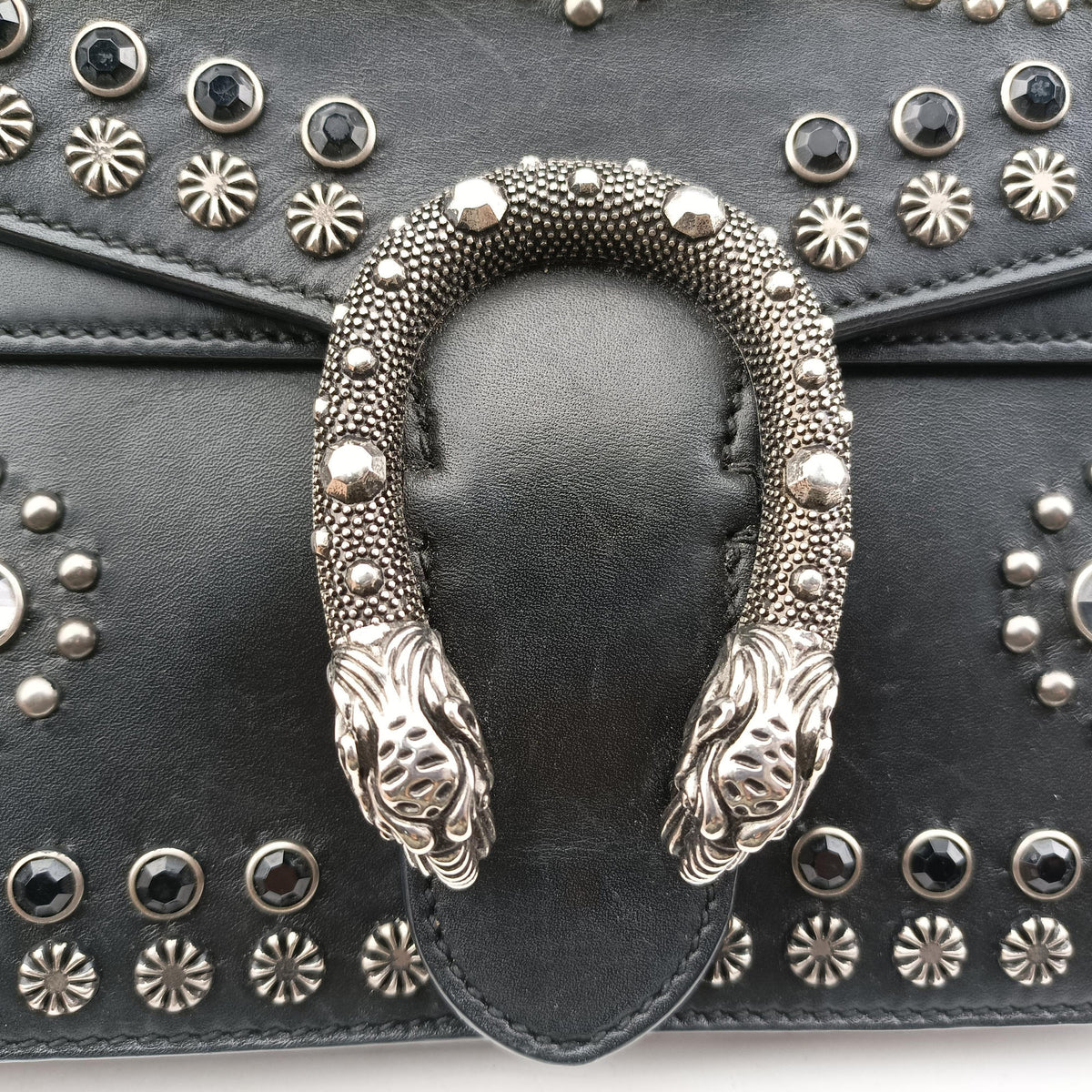 Pre-owned Gucci Dionysus Black Leather 400249 shoulderbag | stylenewstar