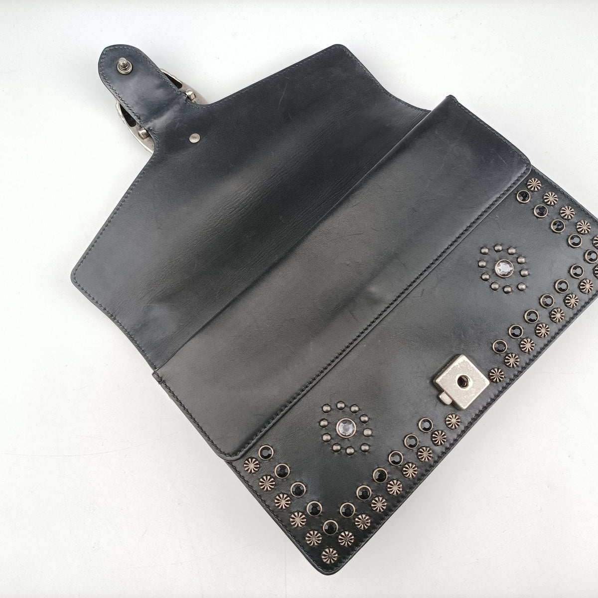 Pre-owned Gucci Dionysus Black Leather 400249 shoulderbag | stylenewstar