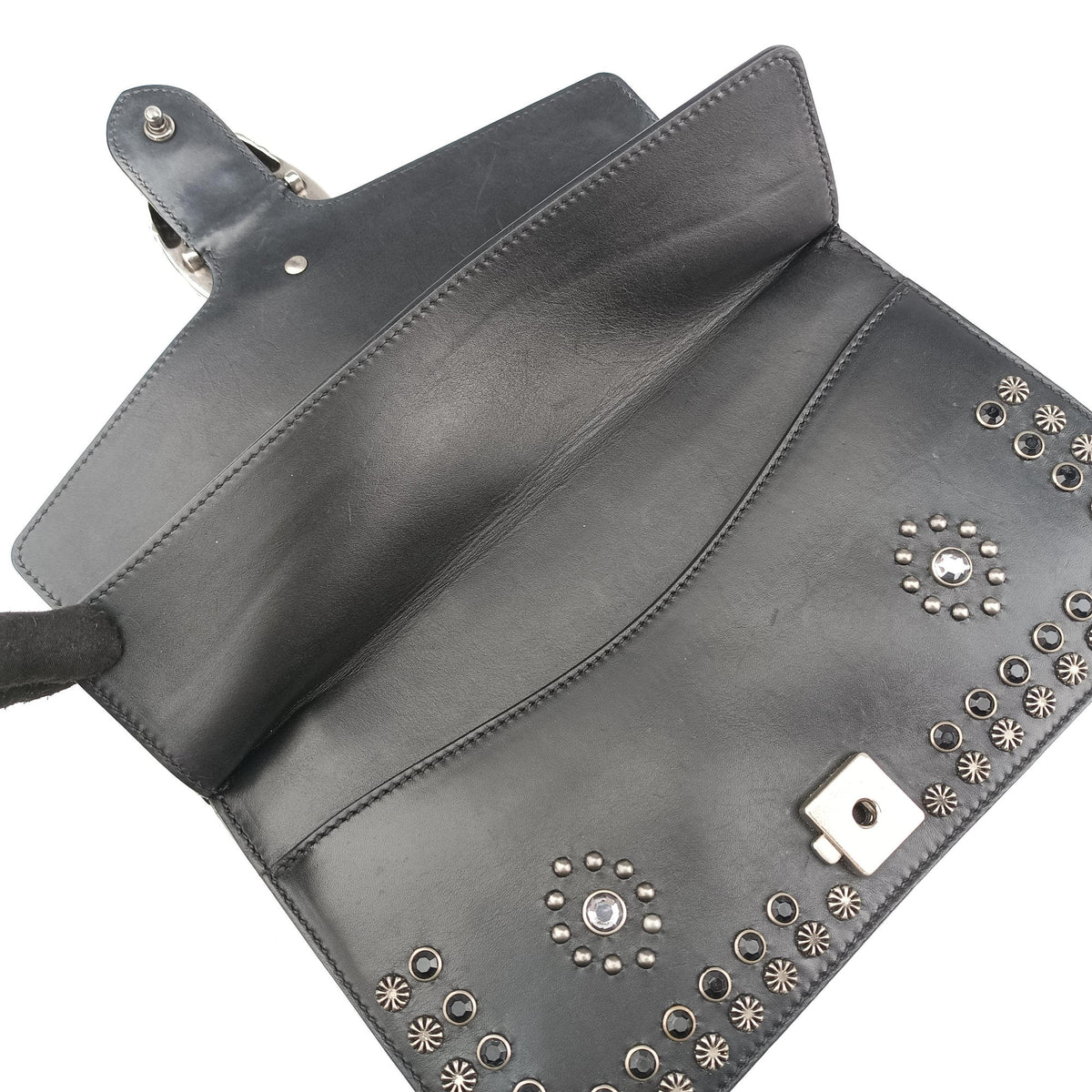 Pre-owned Gucci Dionysus Black Leather 400249 shoulderbag | stylenewstar