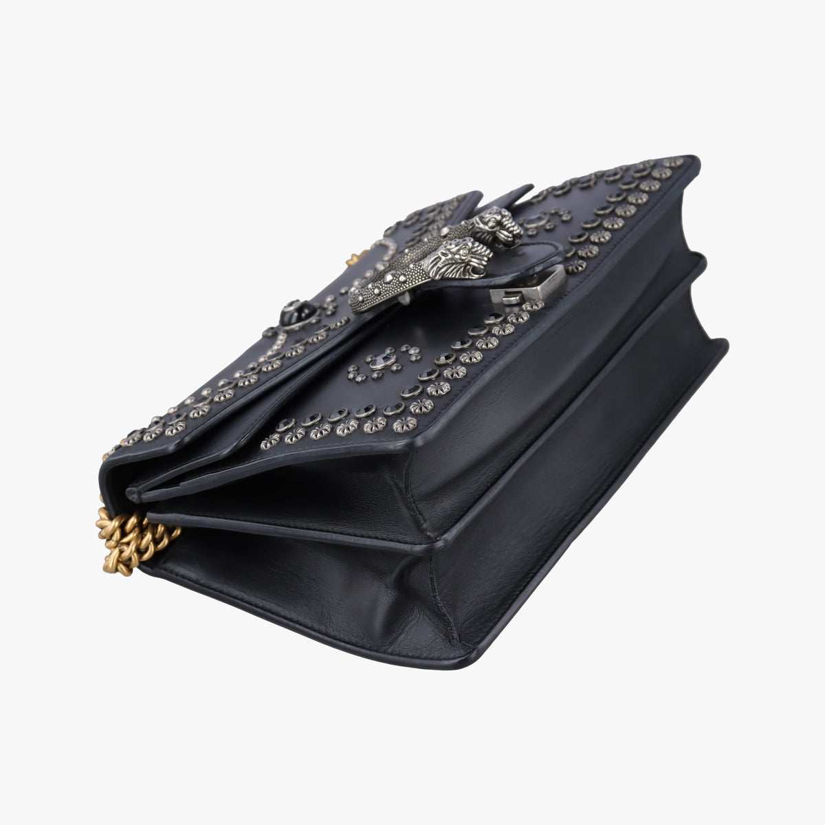 Pre-owned Gucci Dionysus Black Leather 400249 shoulderbag | stylenewstar