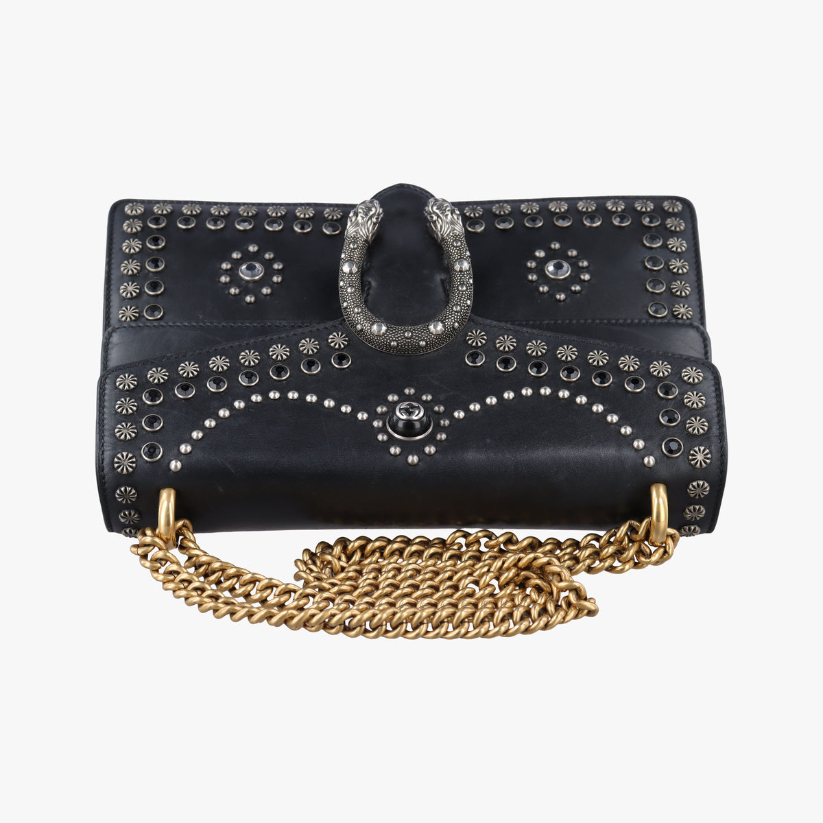 Pre-owned Gucci Dionysus Black Leather 400249 shoulderbag | stylenewstar