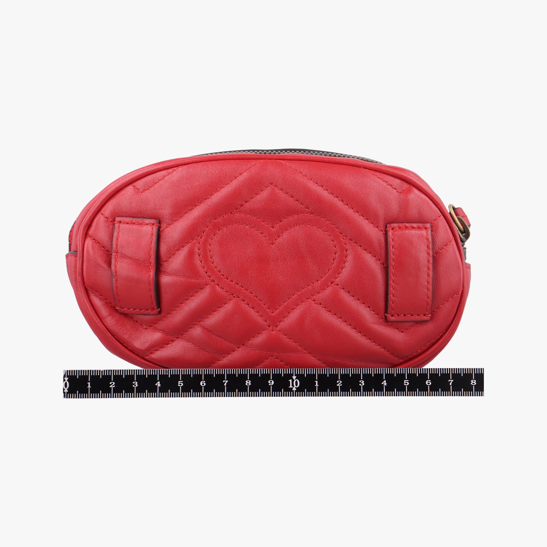 Pre-owned Gucci GG Marmont Red Leather 476434 bum bag/waist bag | stylenewstar