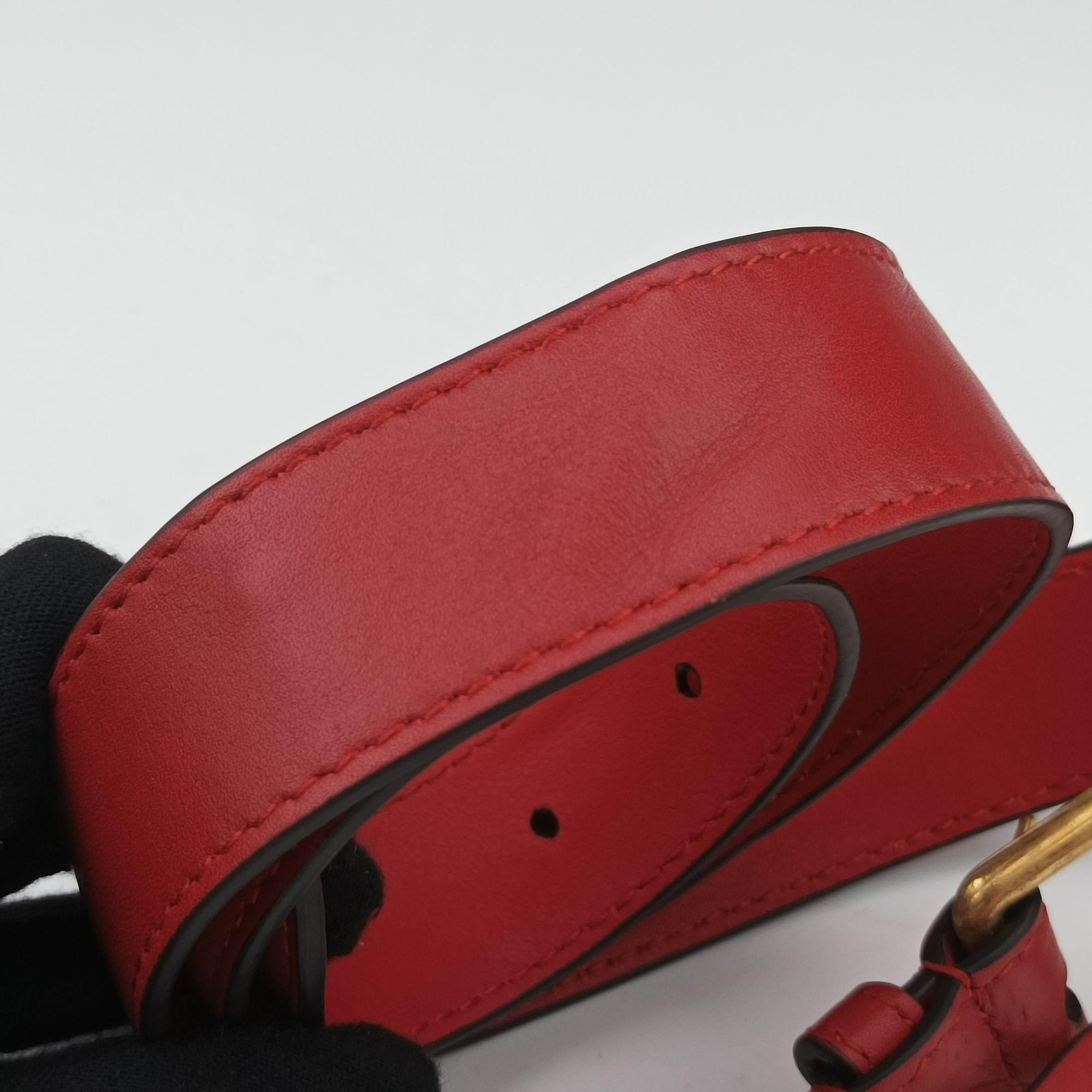Pre-owned Gucci GG Marmont Red Leather 476434 bum bag/waist bag | stylenewstar