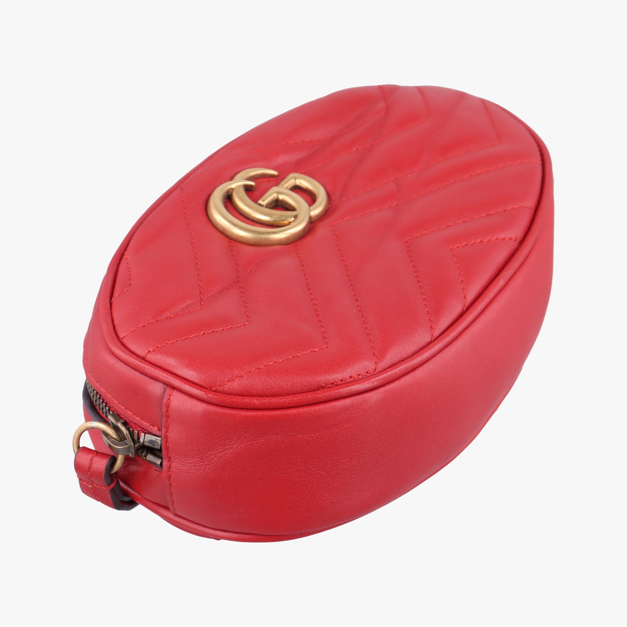 Pre-owned Gucci GG Marmont Red Leather 476434 bum bag/waist bag | stylenewstar