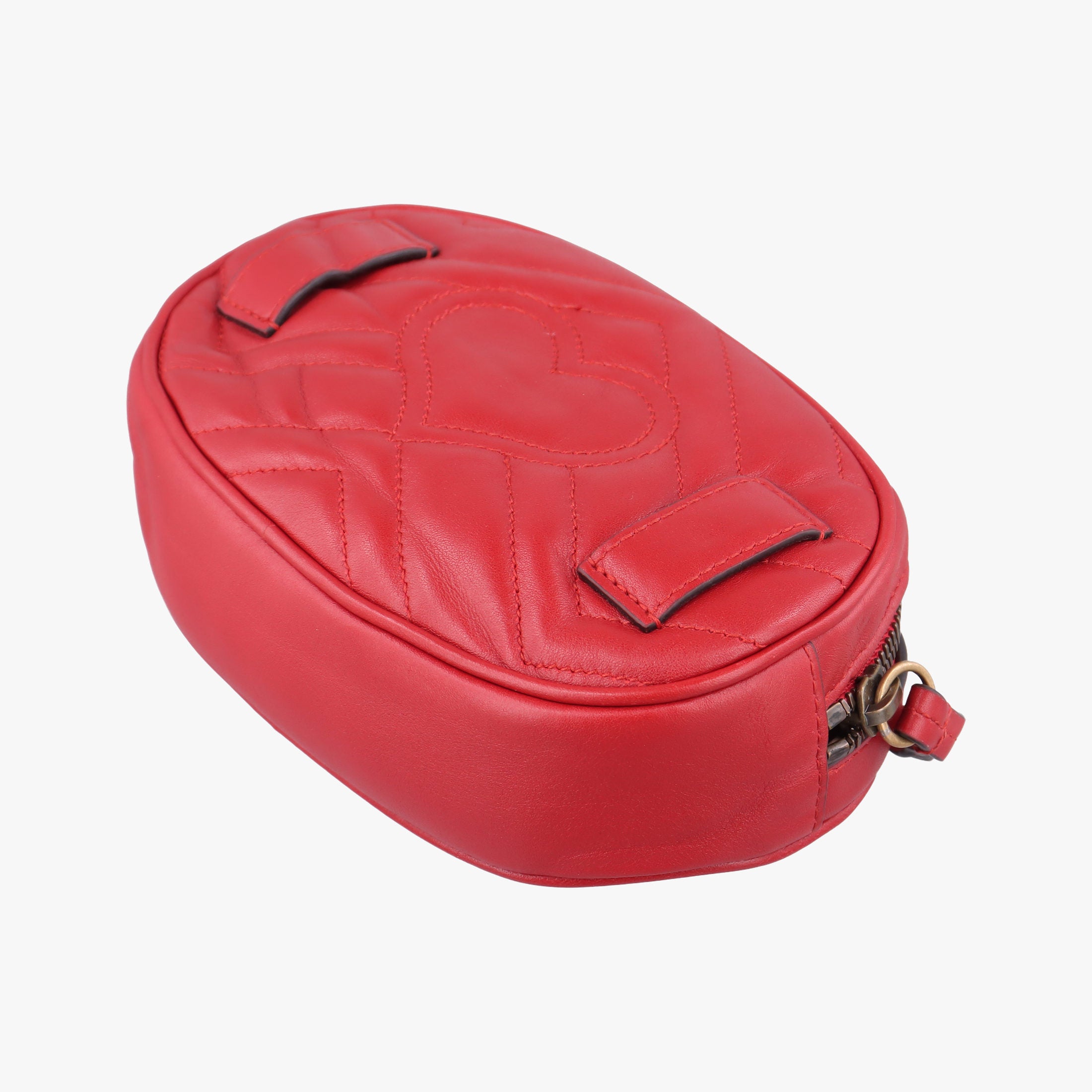 Pre-owned Gucci GG Marmont Red Leather 476434 bum bag/waist bag | stylenewstar