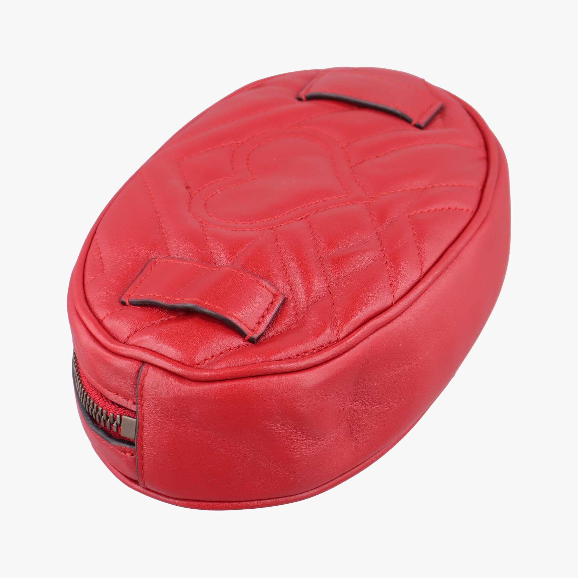 Pre-owned Gucci GG Marmont Red Leather 476434 bum bag/waist bag | stylenewstar