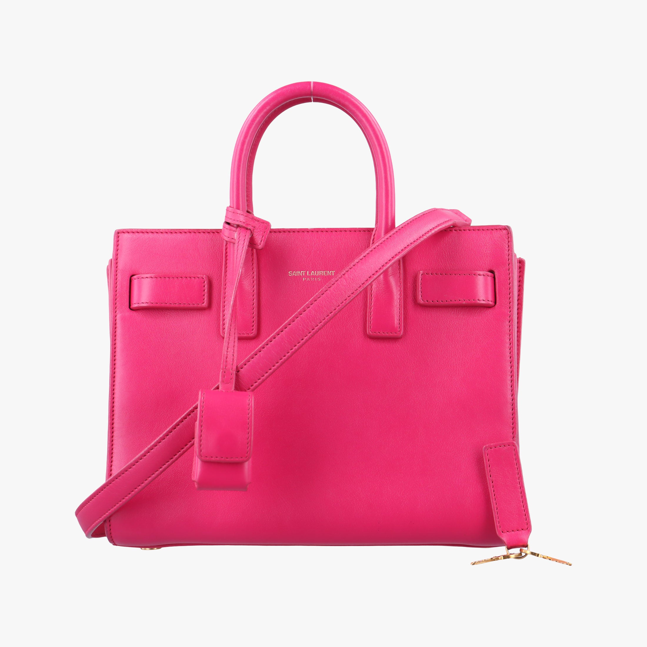 Pre-owned Yves Saint Laurent SAC DE JOUR Rose Leather 340778 shoulderbag | stylenewstar