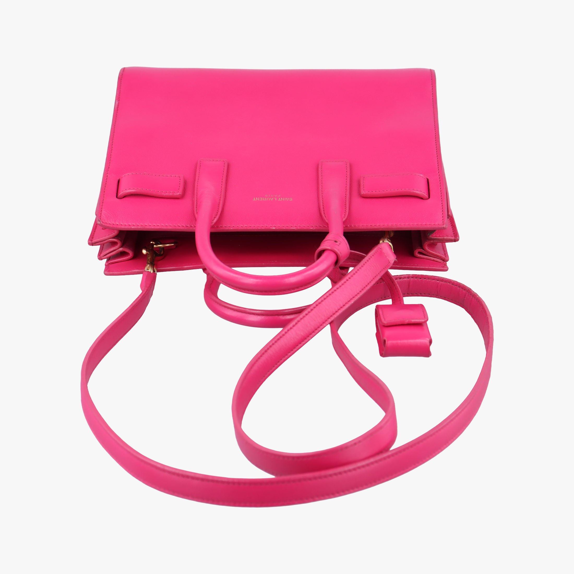 Pre-owned Yves Saint Laurent SAC DE JOUR Rose Leather 340778 shoulderbag | stylenewstar