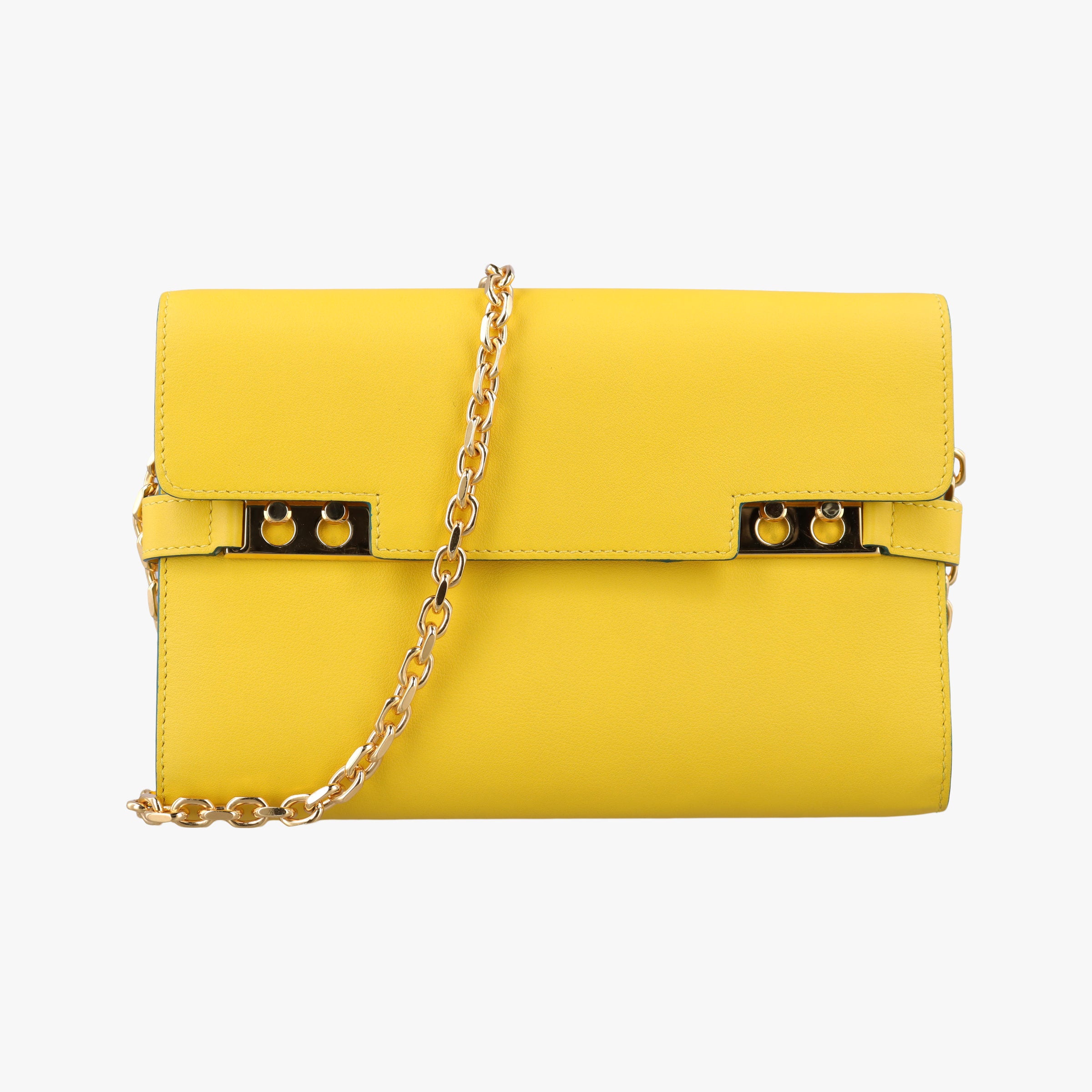 Vintage Delvaux Tempete Yellow leather  shoulderbag | stylenewstar