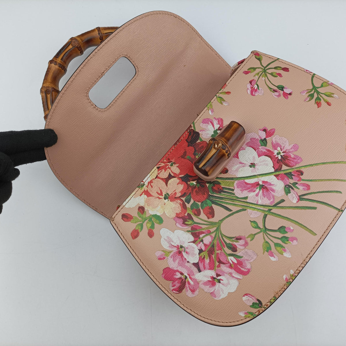 Pre-owned Gucci Bamboo Pink×Multicolour Leather 409398 shoulderbag | stylenewstar
