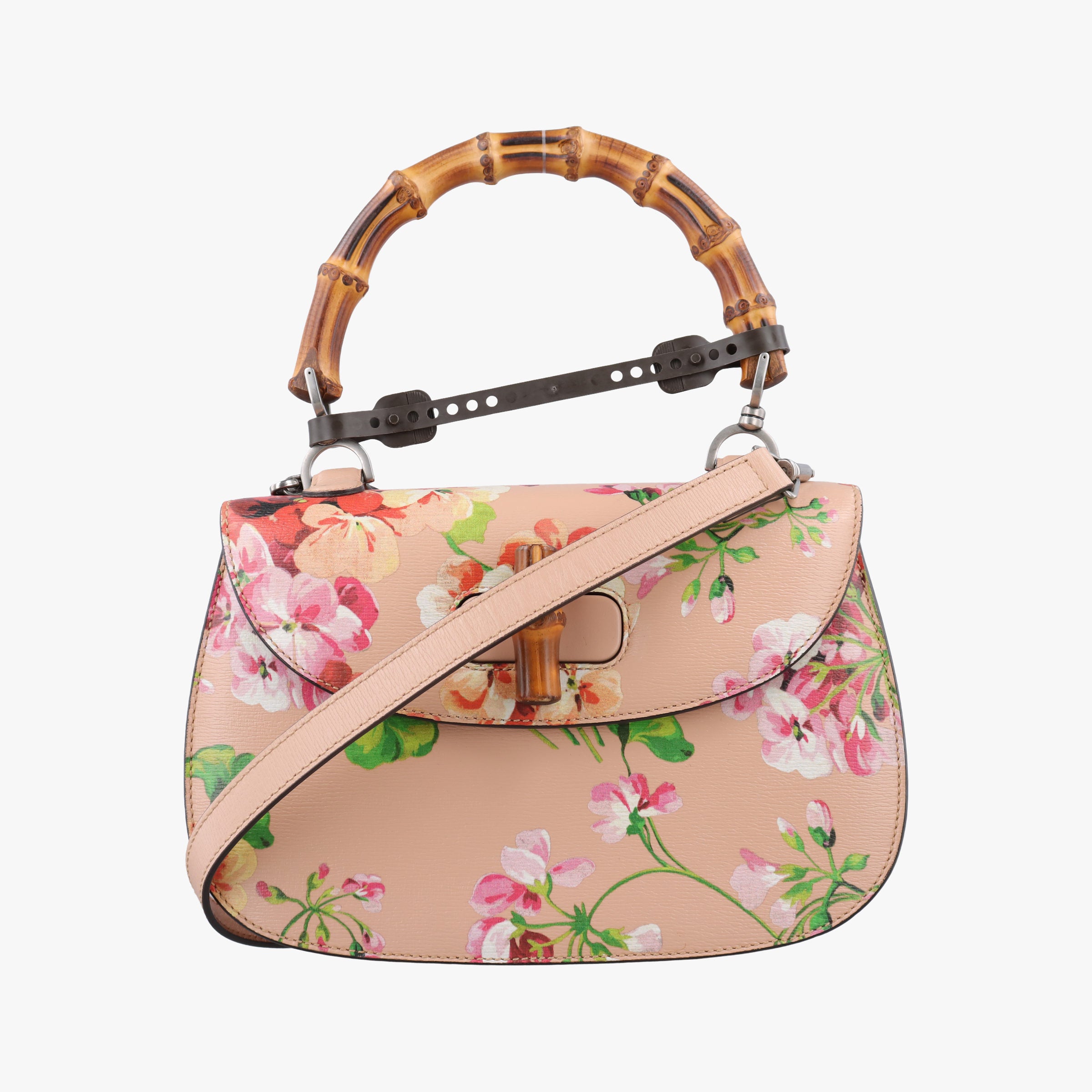Pre-owned Gucci Bamboo Pink×Multicolour Leather 409398 shoulderbag | stylenewstar