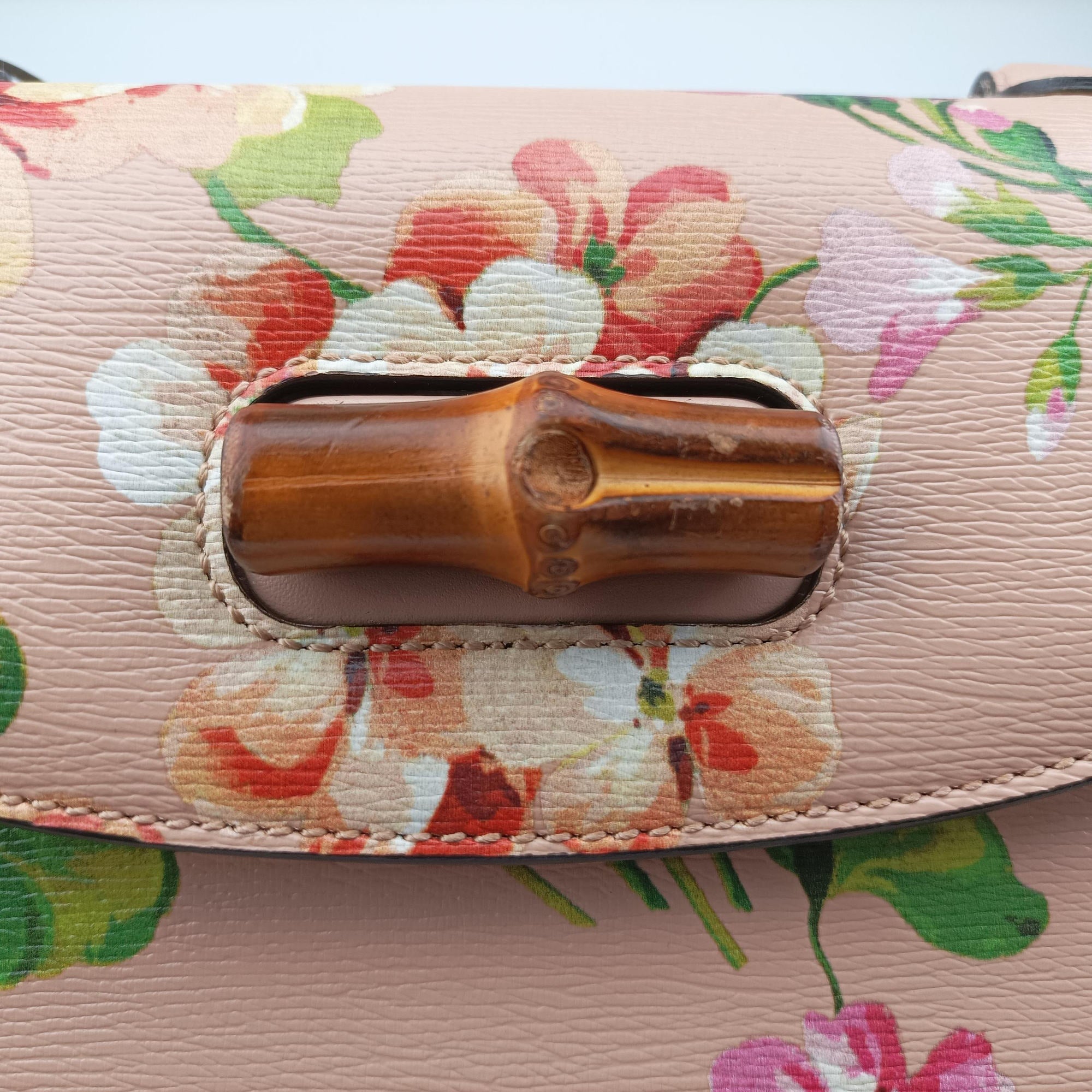 Pre-owned Gucci Bamboo Pink×Multicolour Leather 409398 shoulderbag | stylenewstar