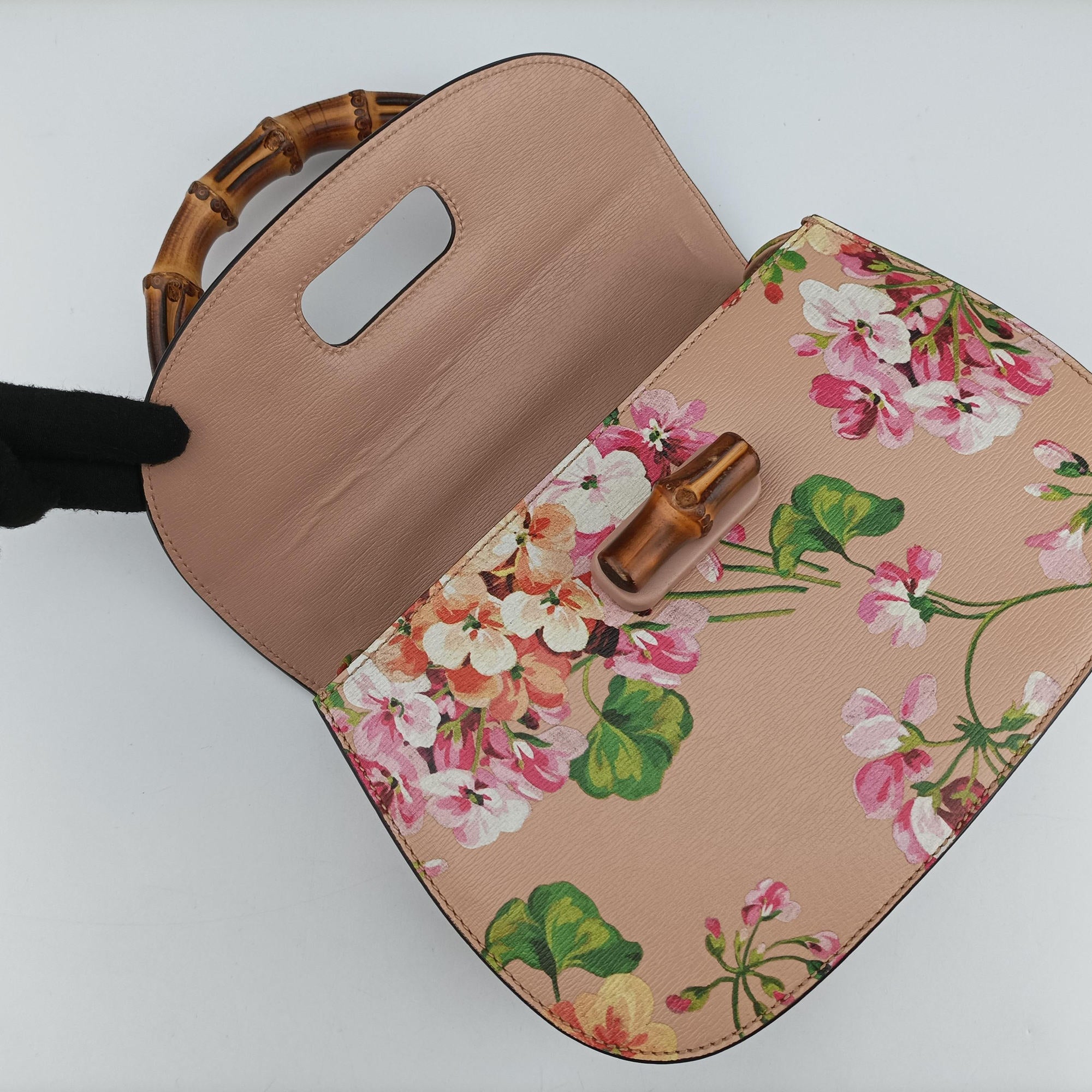 Pre-owned Gucci Bamboo Pink×Multicolour Leather 409398 shoulderbag | stylenewstar