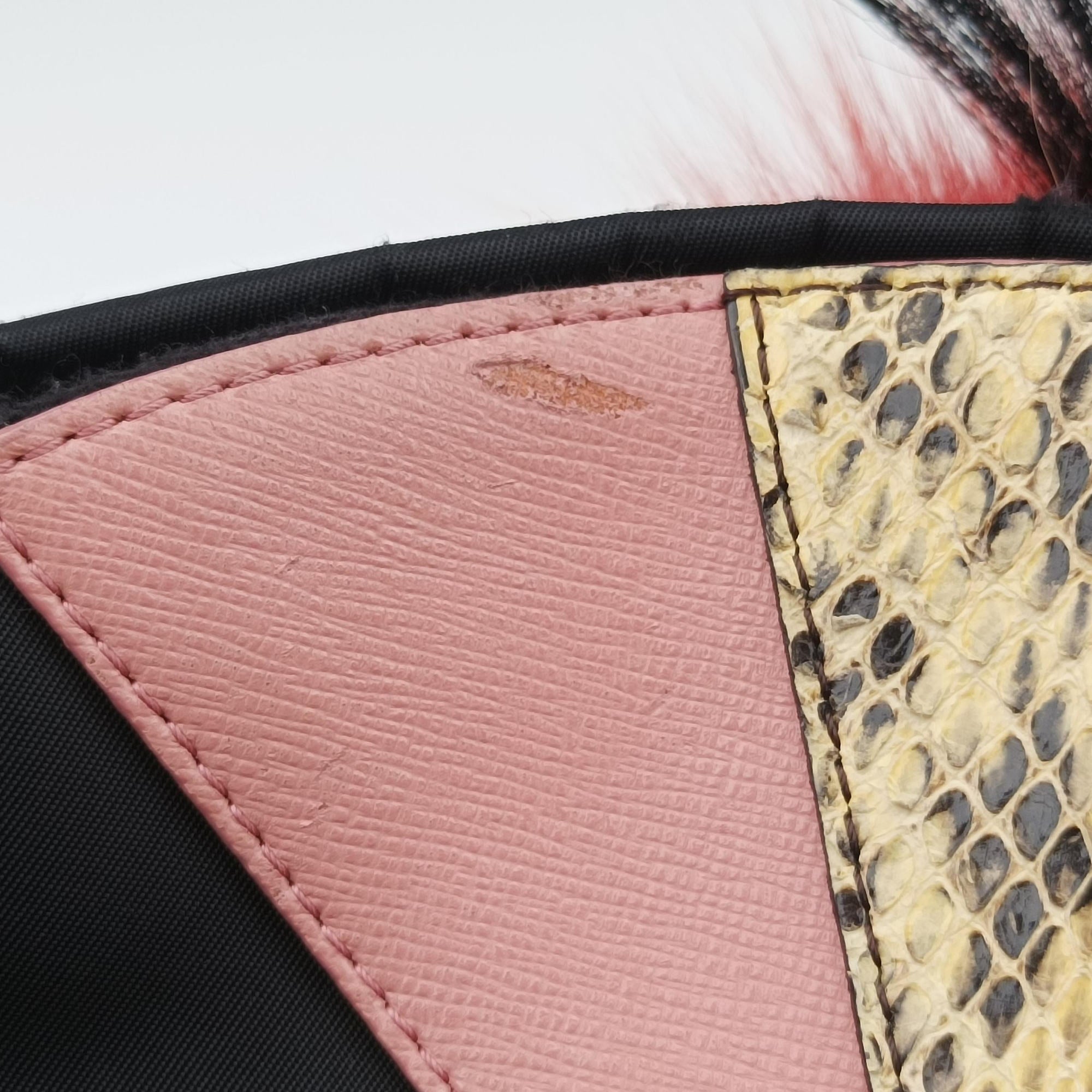 Pre-owned Fendi monster bag bugs Black x Multicolour Nylon x leather 8BZ035 backpack/rucksack | stylenewstar