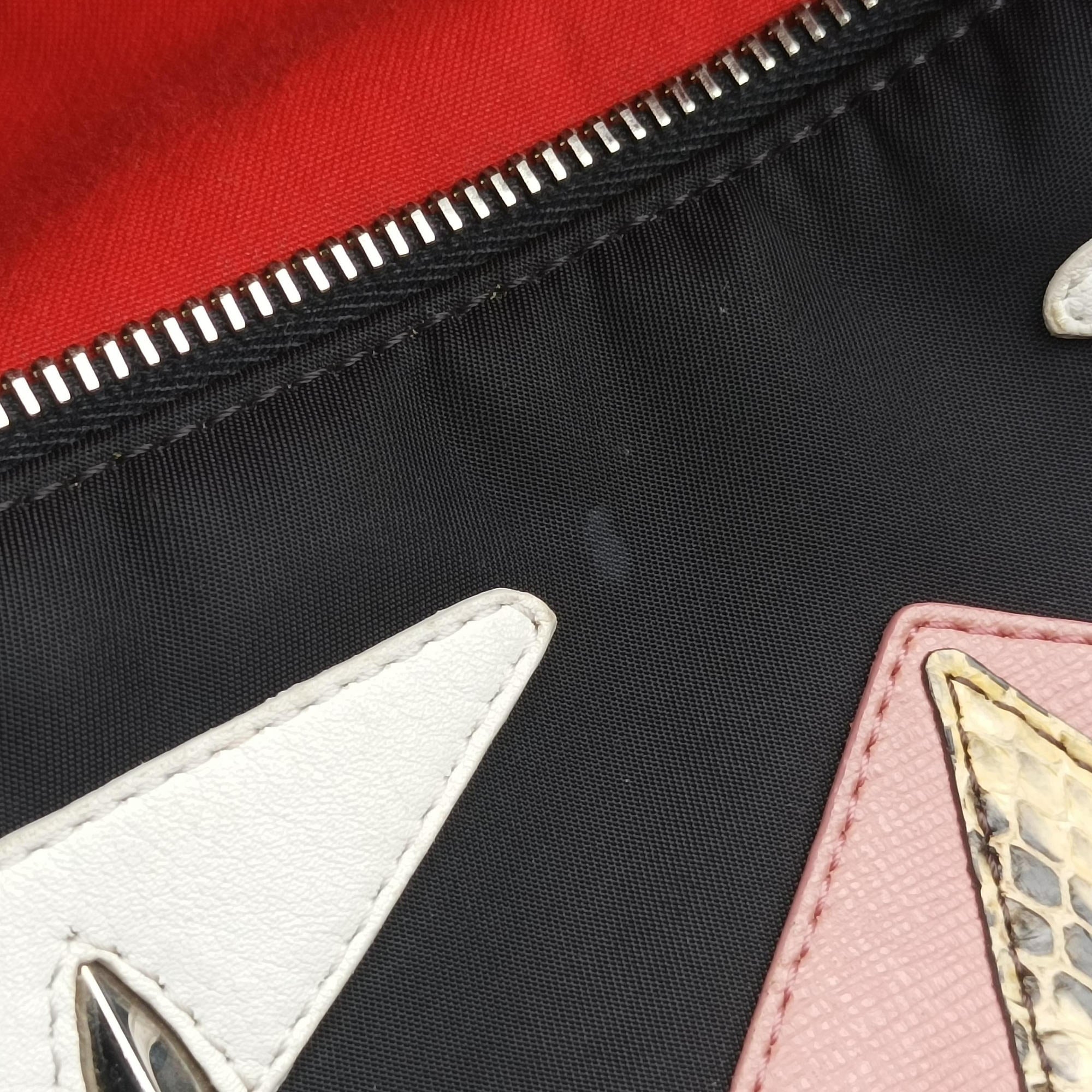 Pre-owned Fendi monster bag bugs Black x Multicolour Nylon x leather 8BZ035 backpack/rucksack | stylenewstar