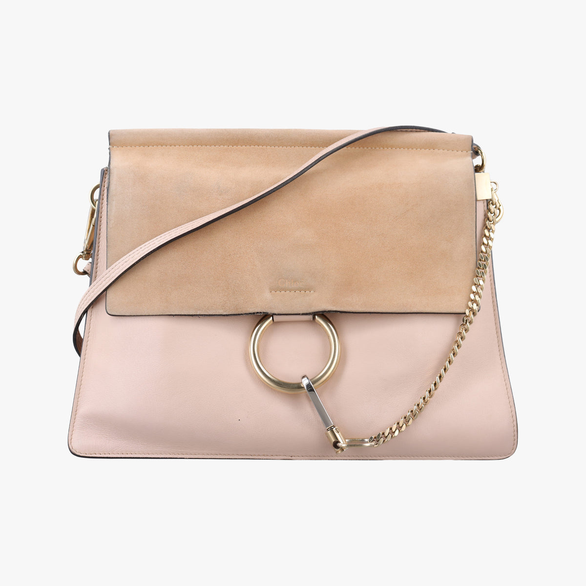 Pre-owned Chloe FAYE Beige Suede × leather  shoulderbag | stylenewstar