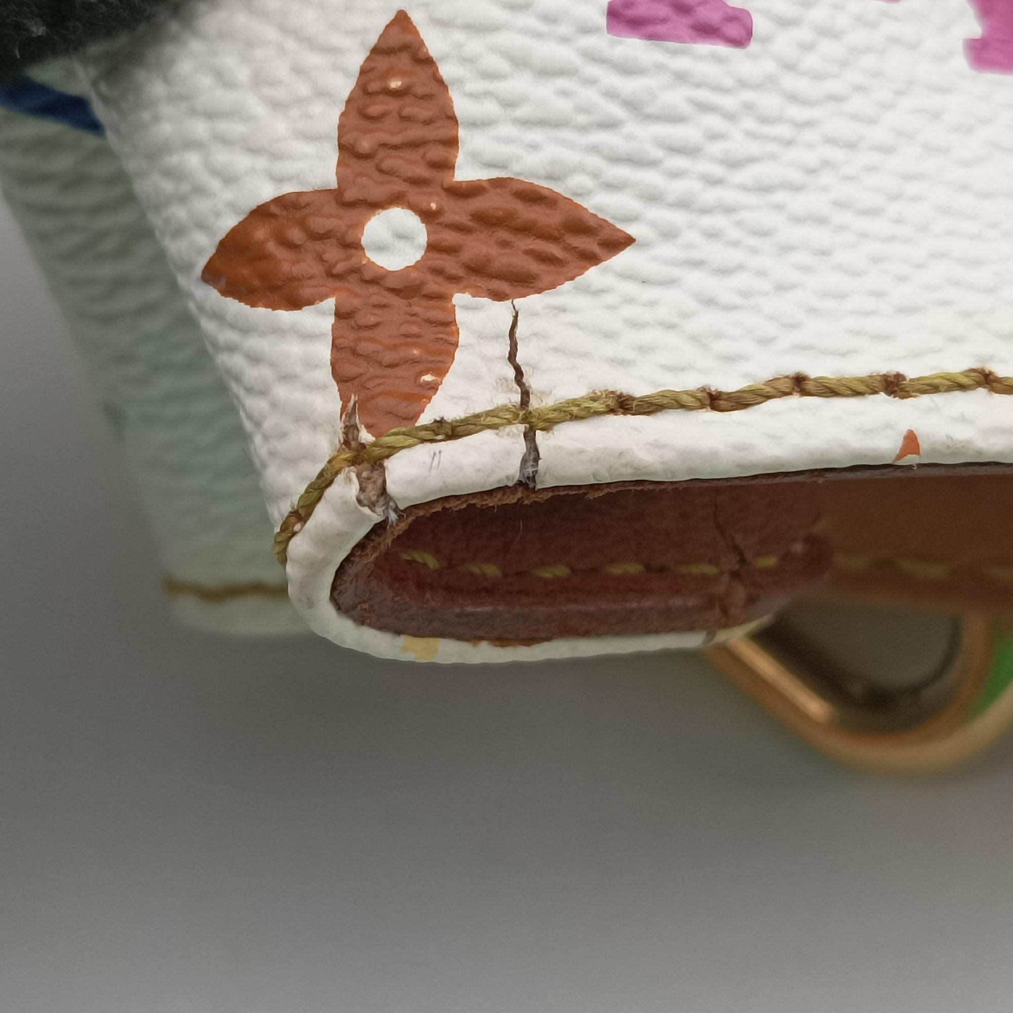 Secondhand Louis Vuitton AUDRA white Monogram Multicolor M40047 handbag | stylenewstar