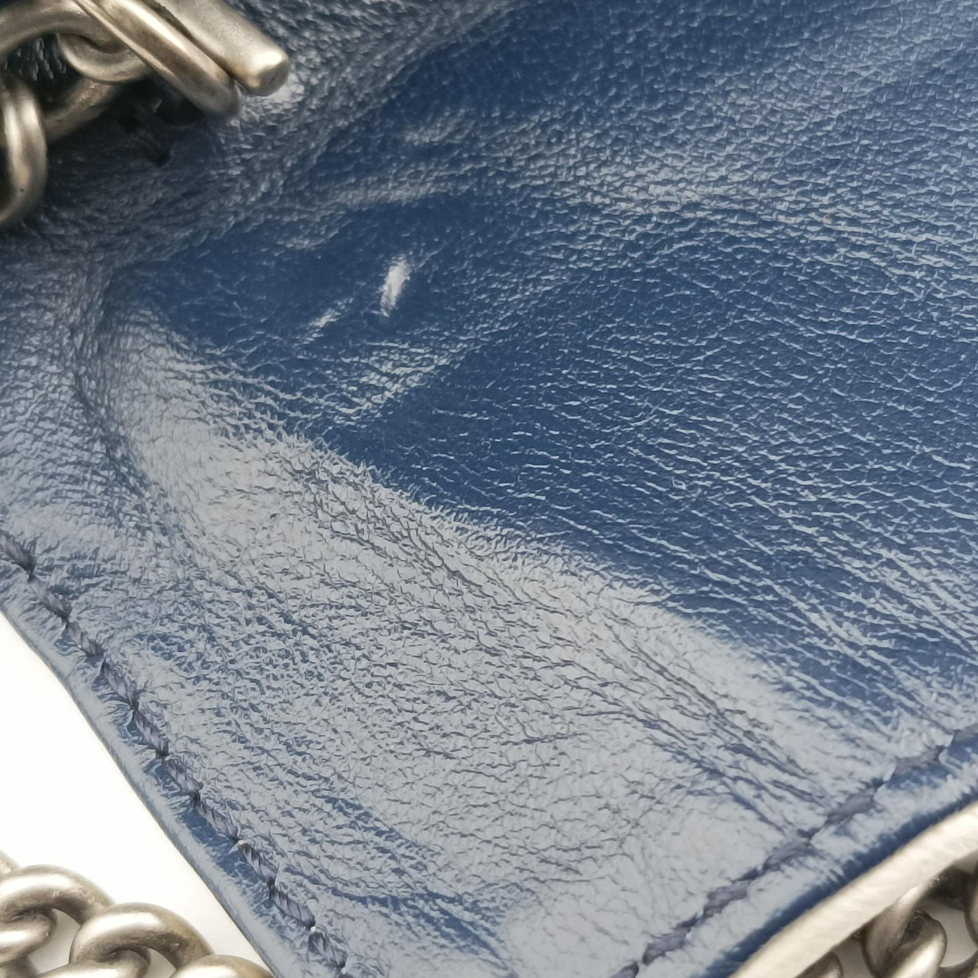 Vintage Gucci GG Marmont White×blue Leather 574969 shoulderbag | stylenewstar