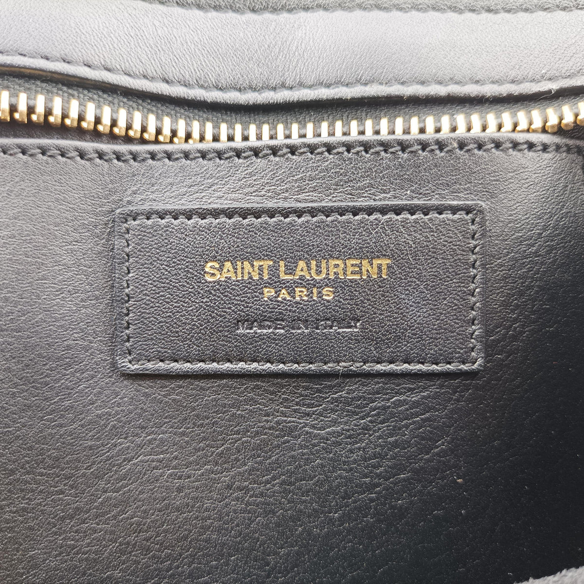 Pre-owned Yves Saint Laurent BABY CABAS Black Leather 394461 shoulderbag | stylenewstar