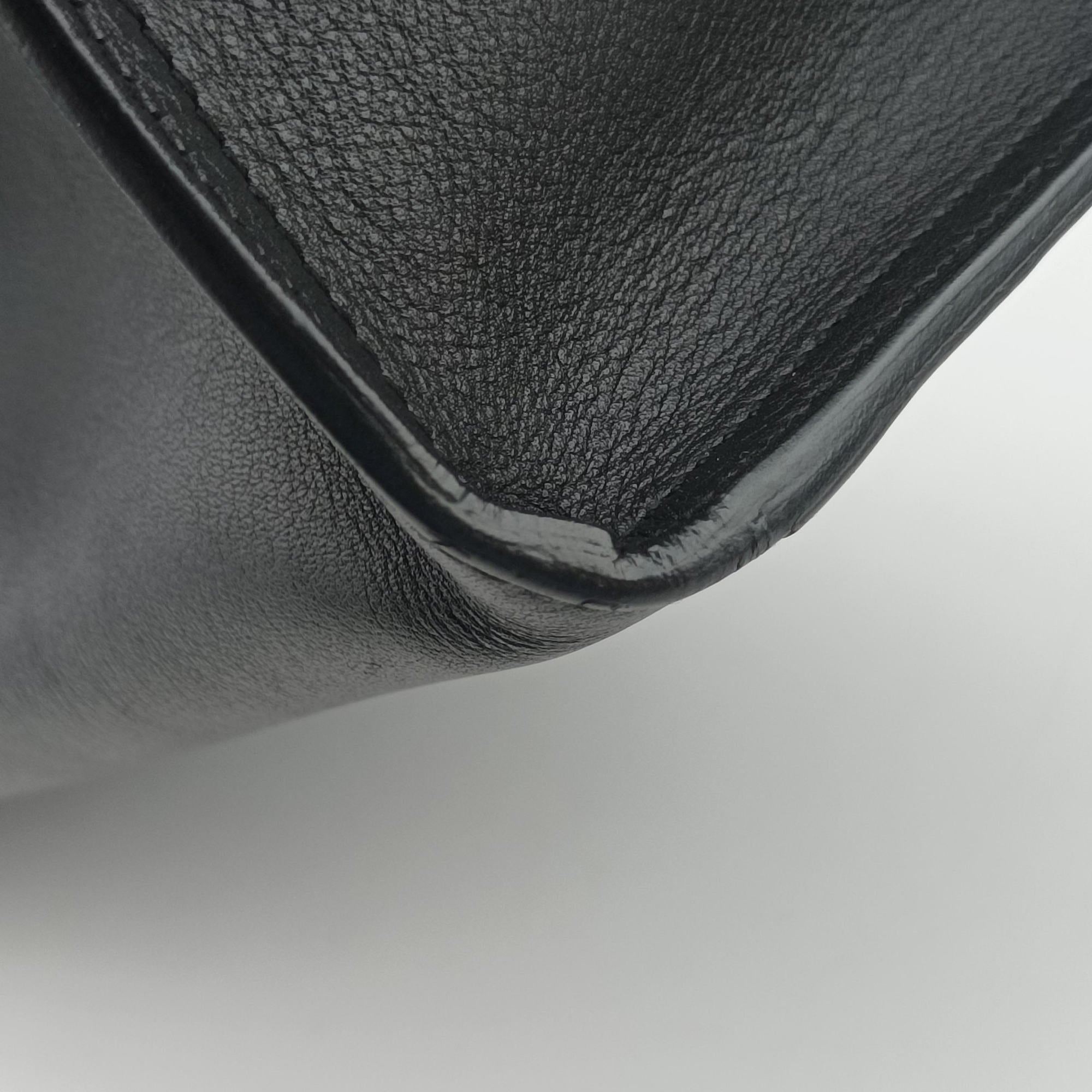 Pre-owned Yves Saint Laurent BABY CABAS Black Leather 394461 shoulderbag | stylenewstar