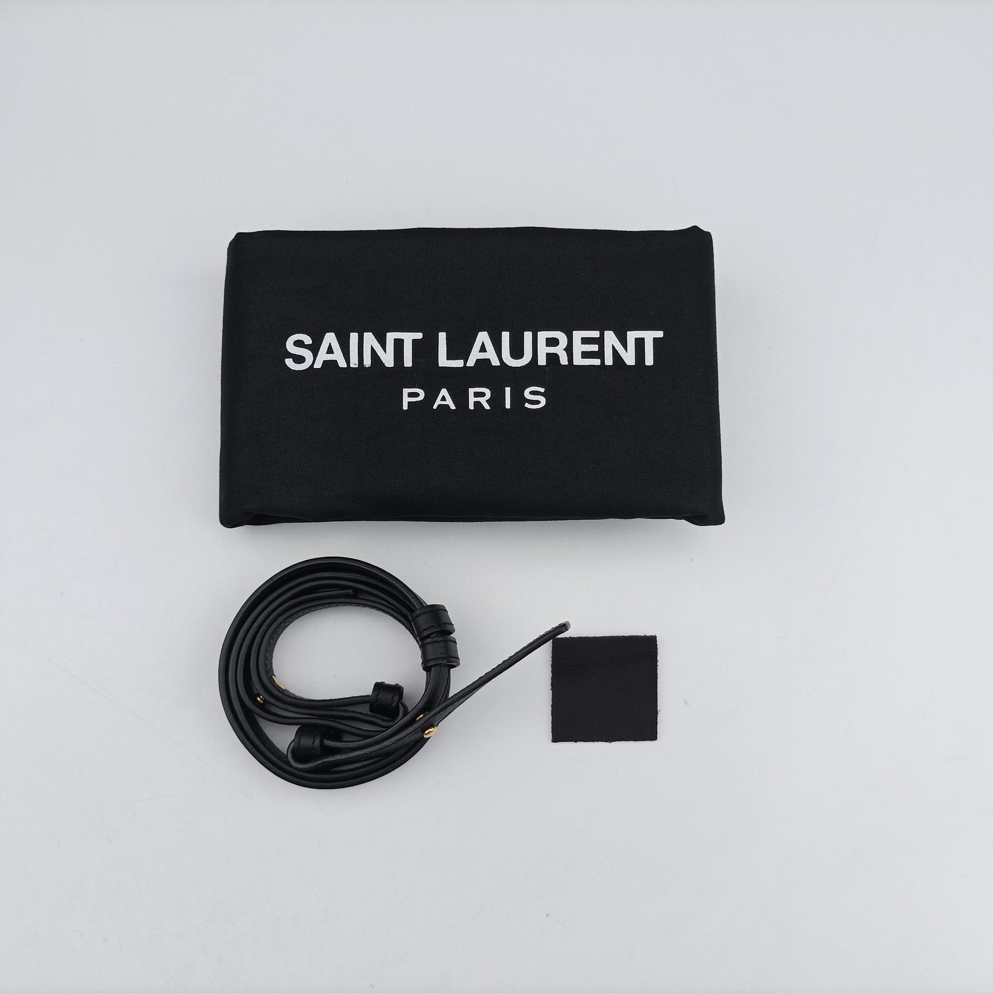 Pre-owned Yves Saint Laurent BABY CABAS Black Leather 394461 shoulderbag | stylenewstar