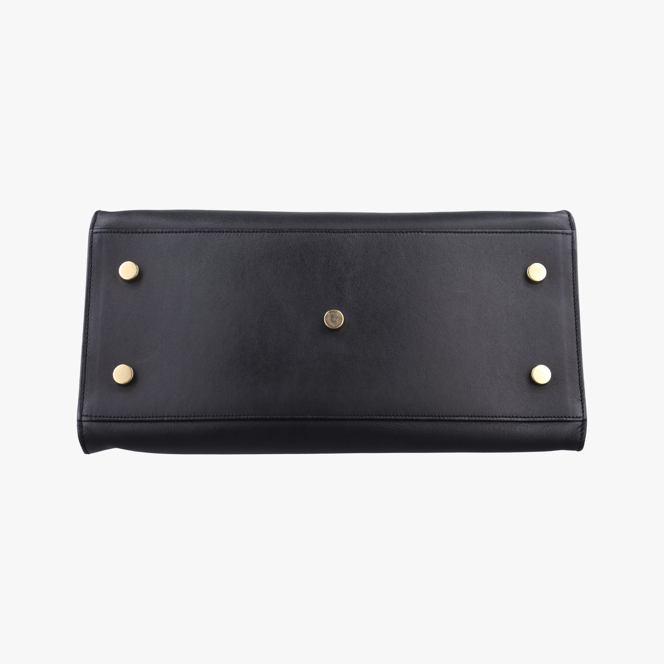 Pre-owned Yves Saint Laurent BABY CABAS Black Leather 394461 shoulderbag | stylenewstar