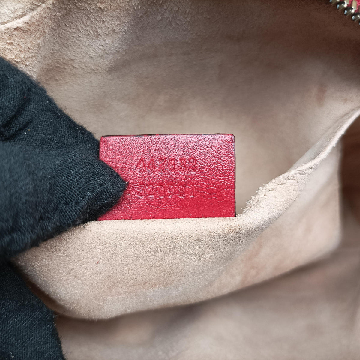 Secondhand Gucci GG Marmont Red Leather 447632 shoulderbag | stylenewstar