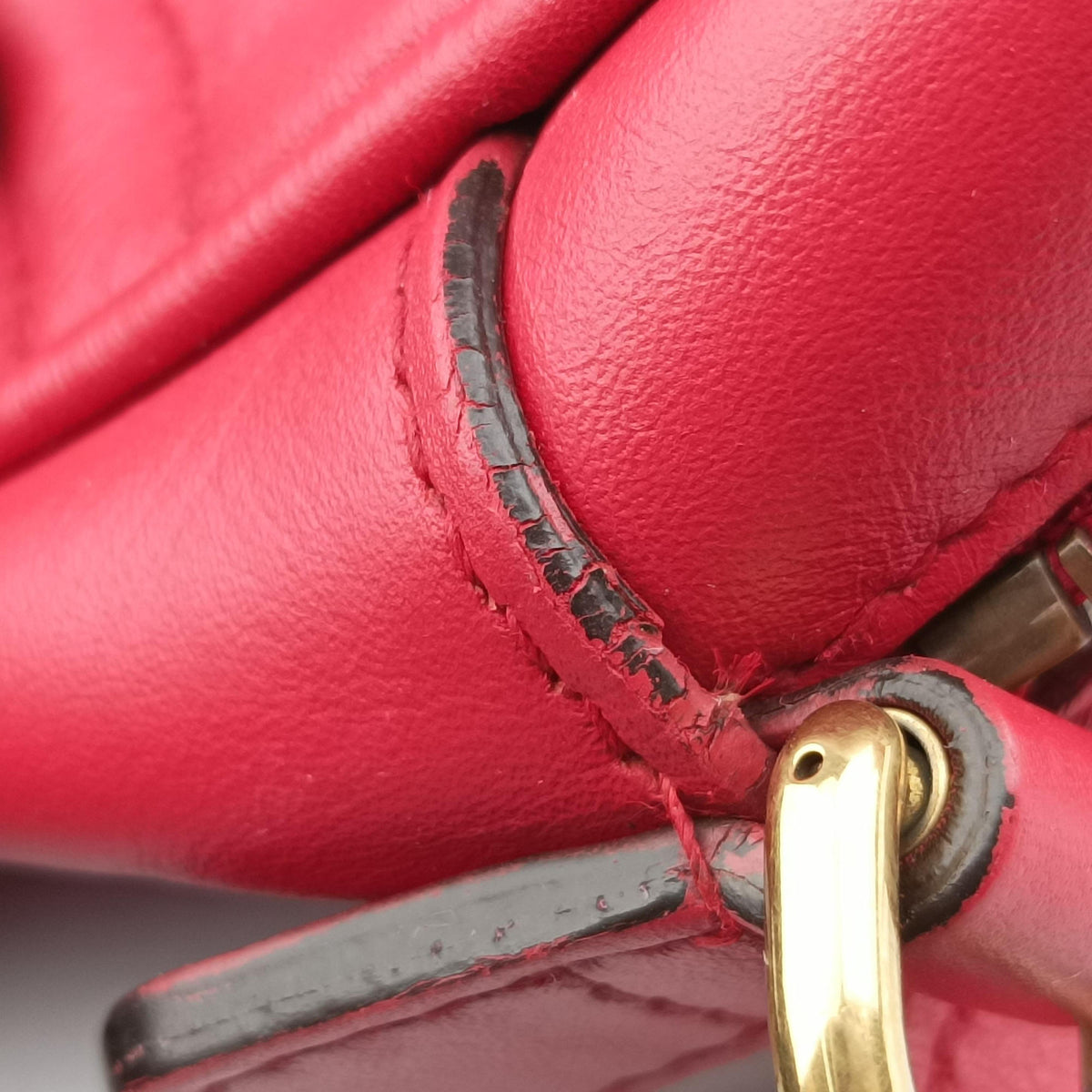 Secondhand Gucci GG Marmont Red Leather 447632 shoulderbag | stylenewstar