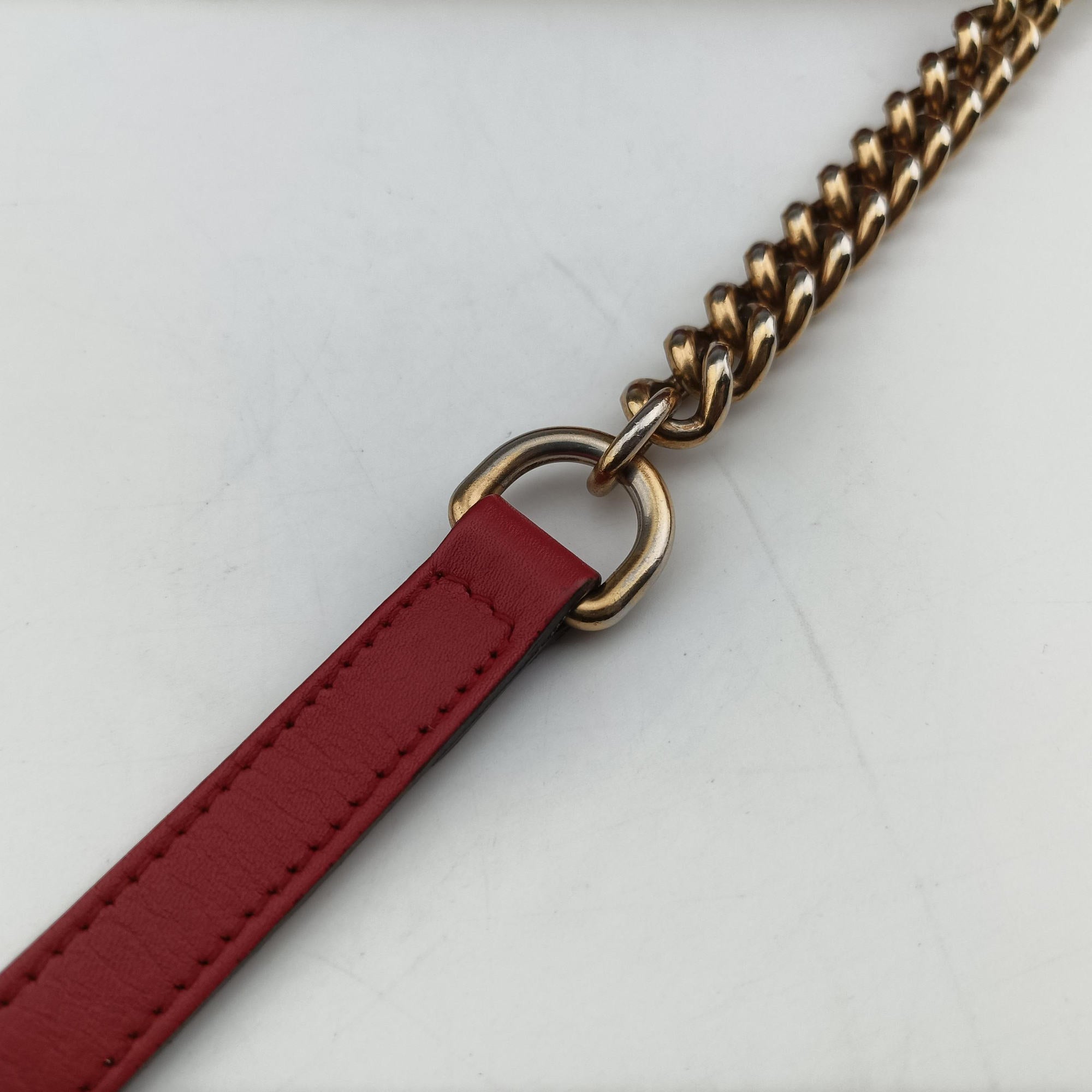 Secondhand Gucci GG Marmont Red Leather 447632 shoulderbag | stylenewstar