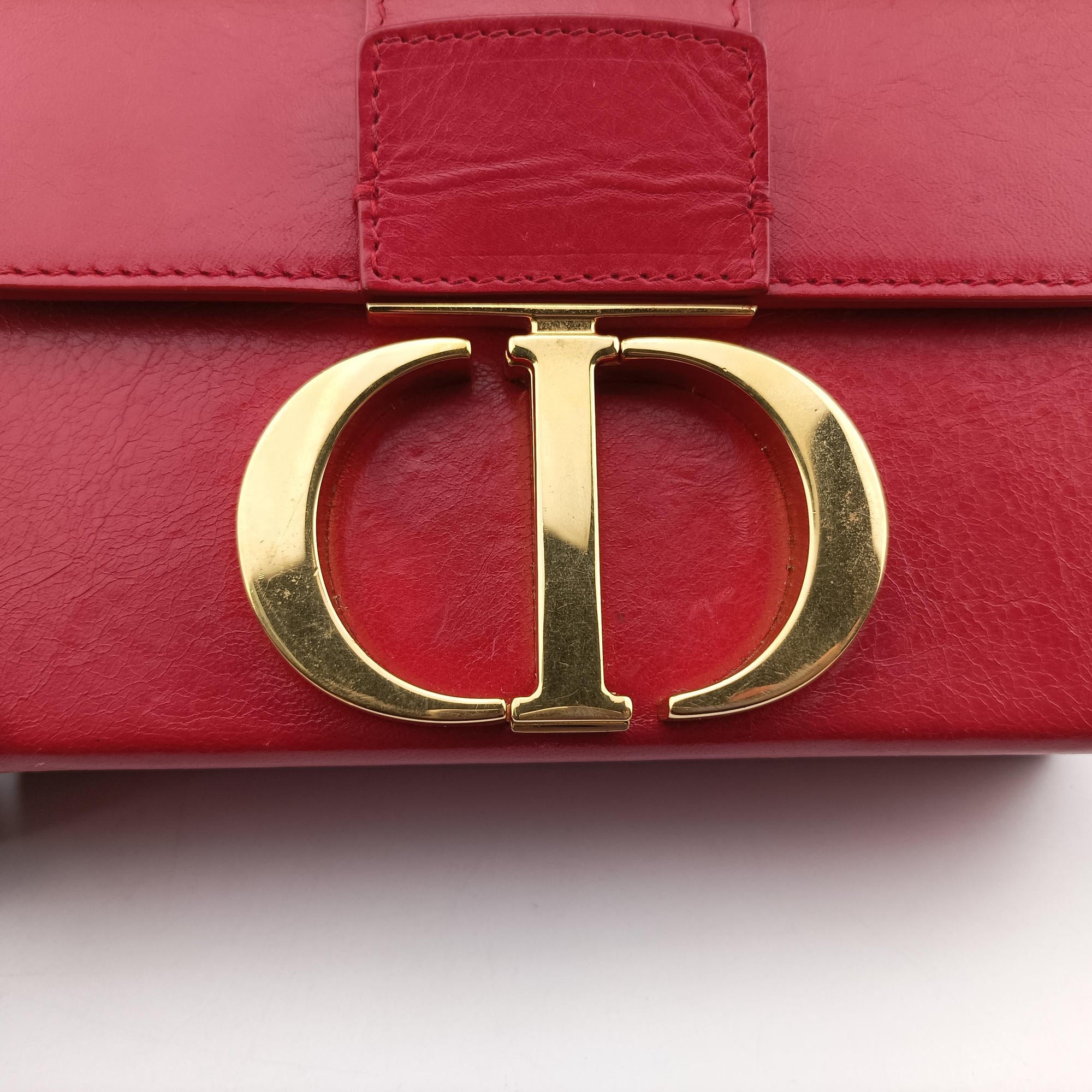 Secondhand Christian Dior 30 MONTAIGNE Red Leather  shoulderbag | stylenewstar