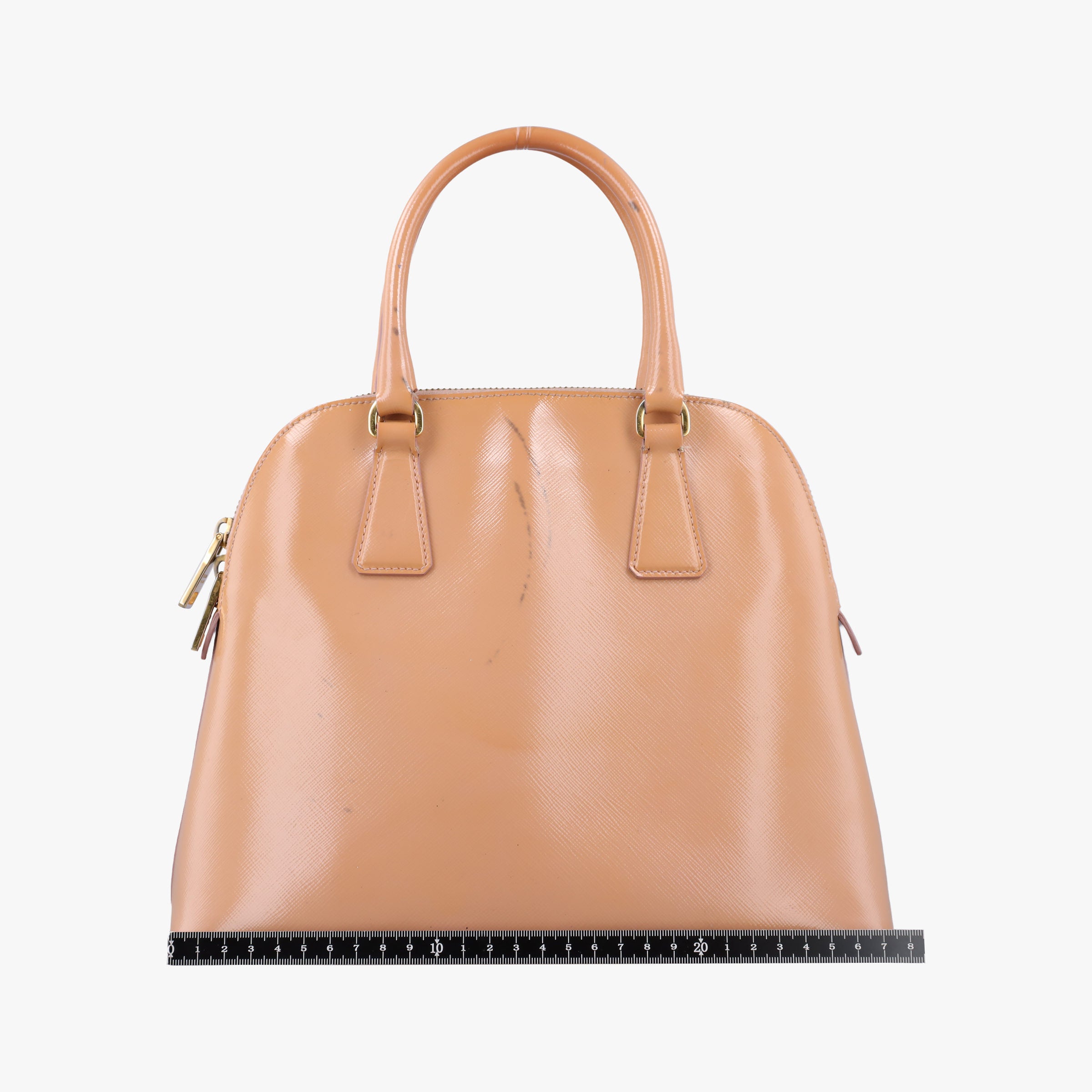 Vintage Prada Promenade Beige SAFFIANO patent BN2567 handbag | stylenewstar