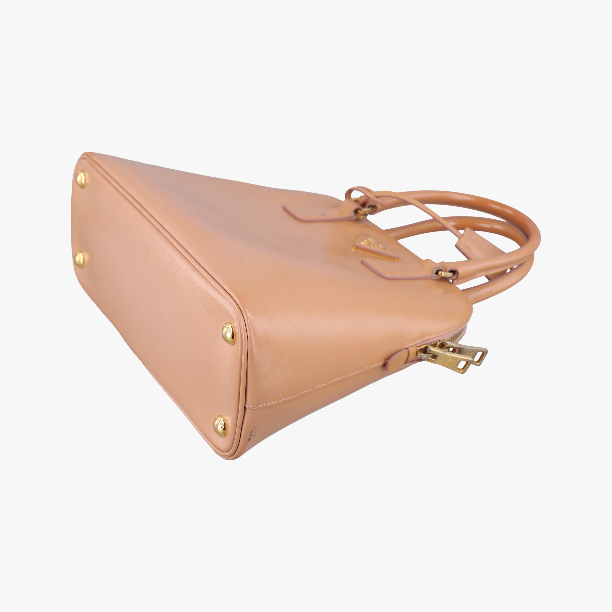 Vintage Prada Promenade Beige SAFFIANO patent BN2567 handbag | stylenewstar