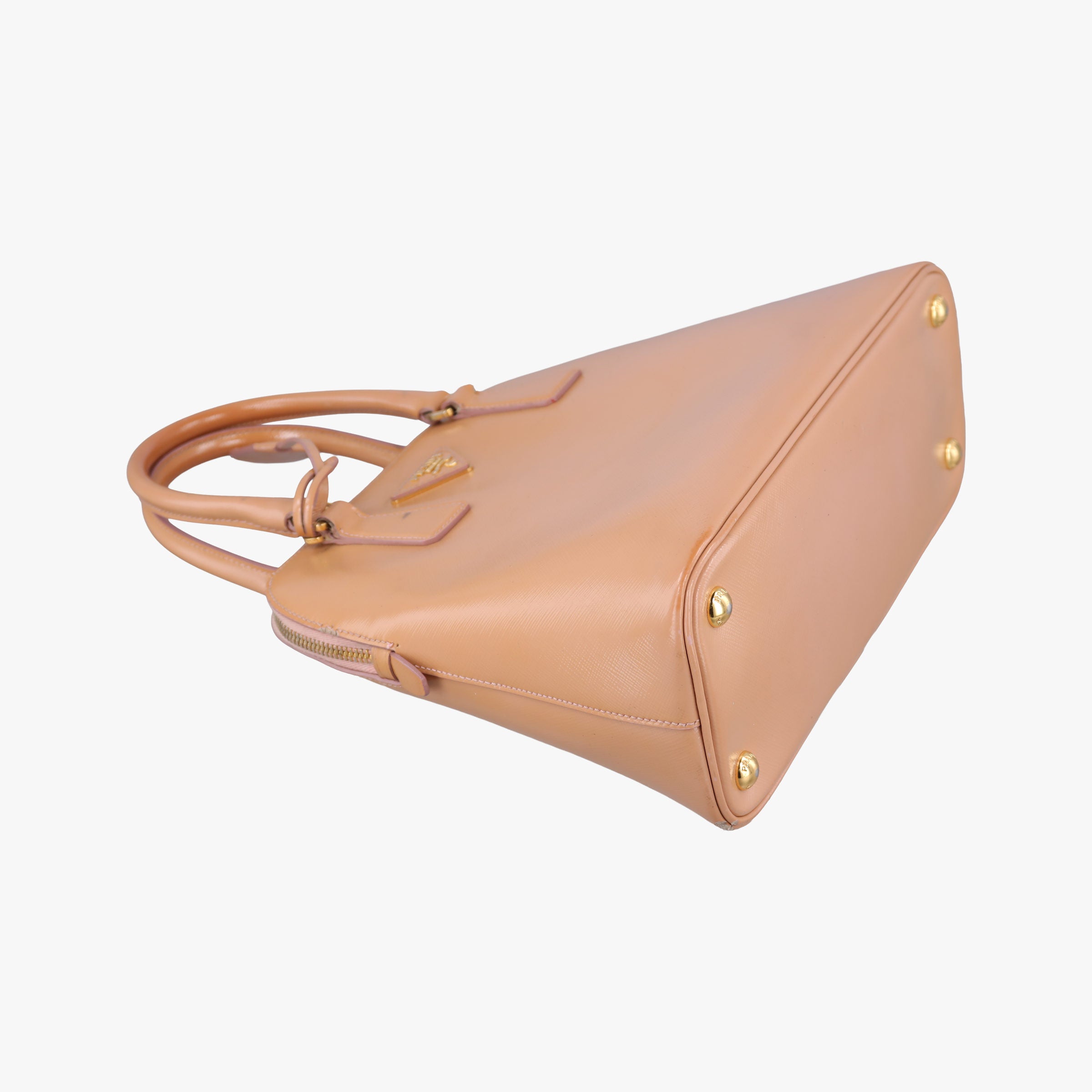 Vintage Prada Promenade Beige SAFFIANO patent BN2567 handbag | stylenewstar