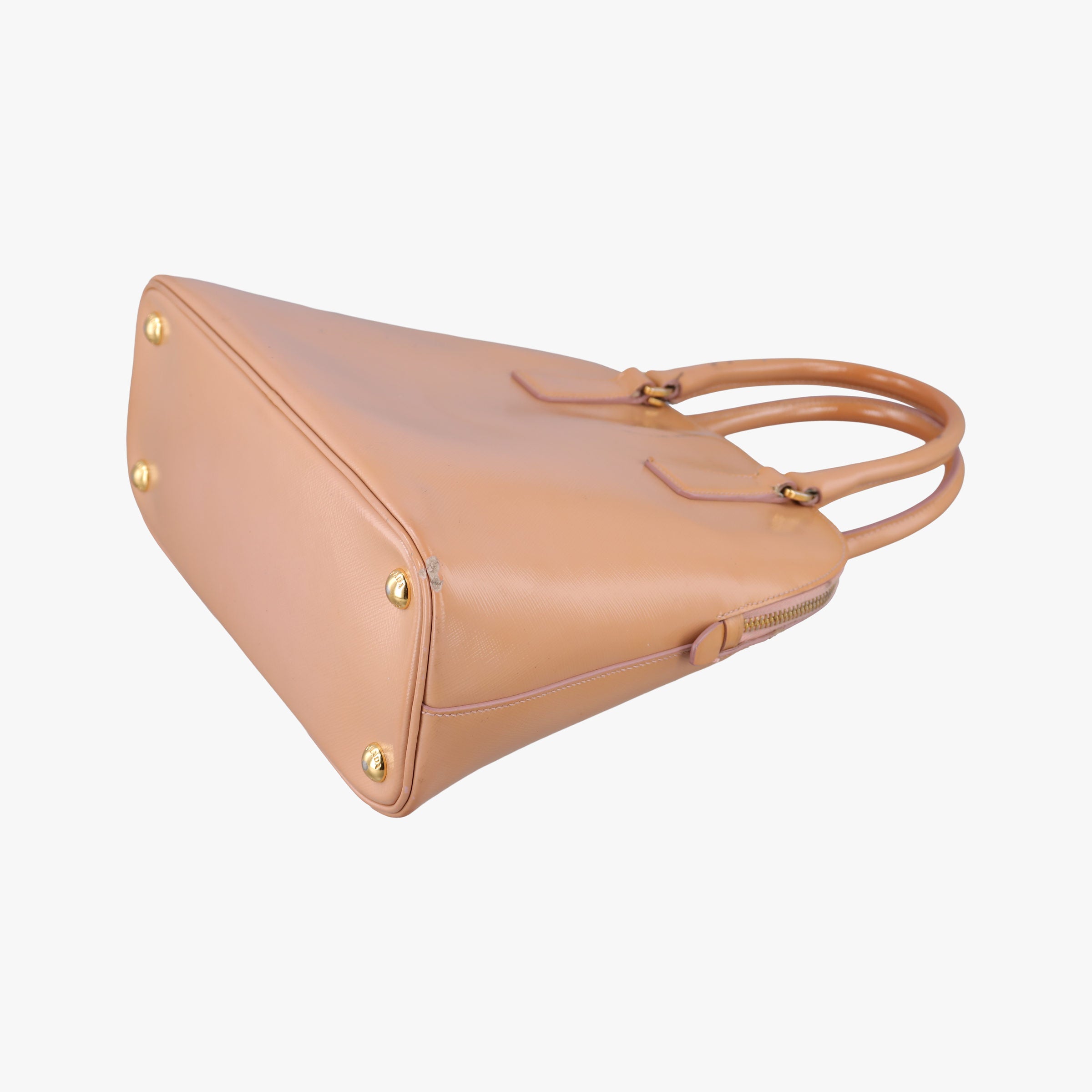 Vintage Prada Promenade Beige SAFFIANO patent BN2567 handbag | stylenewstar