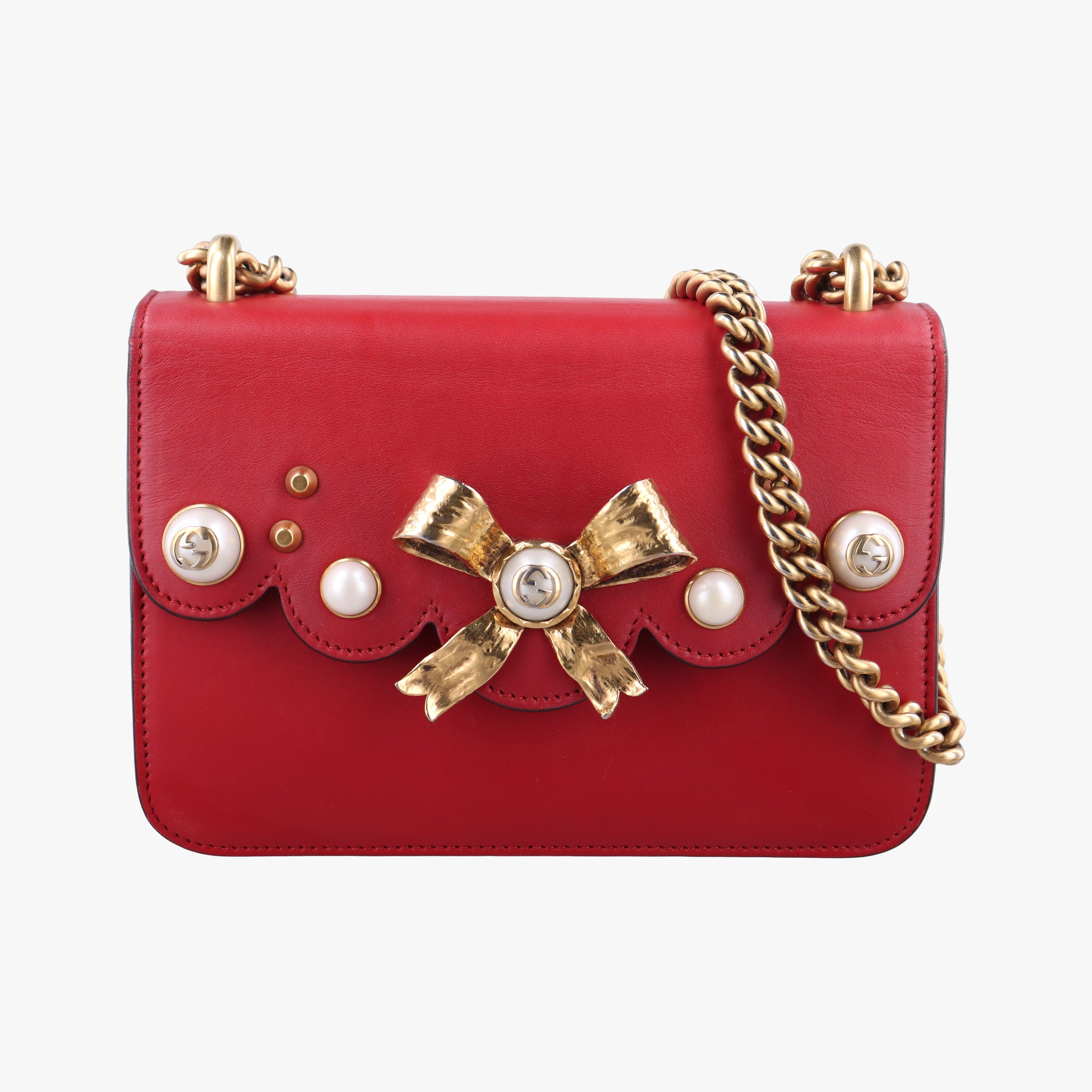 Secondhand Gucci Peony Red Leather 432281 shoulderbag | stylenewstar