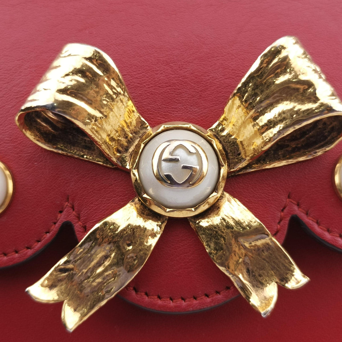 Secondhand Gucci Peony Red Leather 432281 shoulderbag | stylenewstar