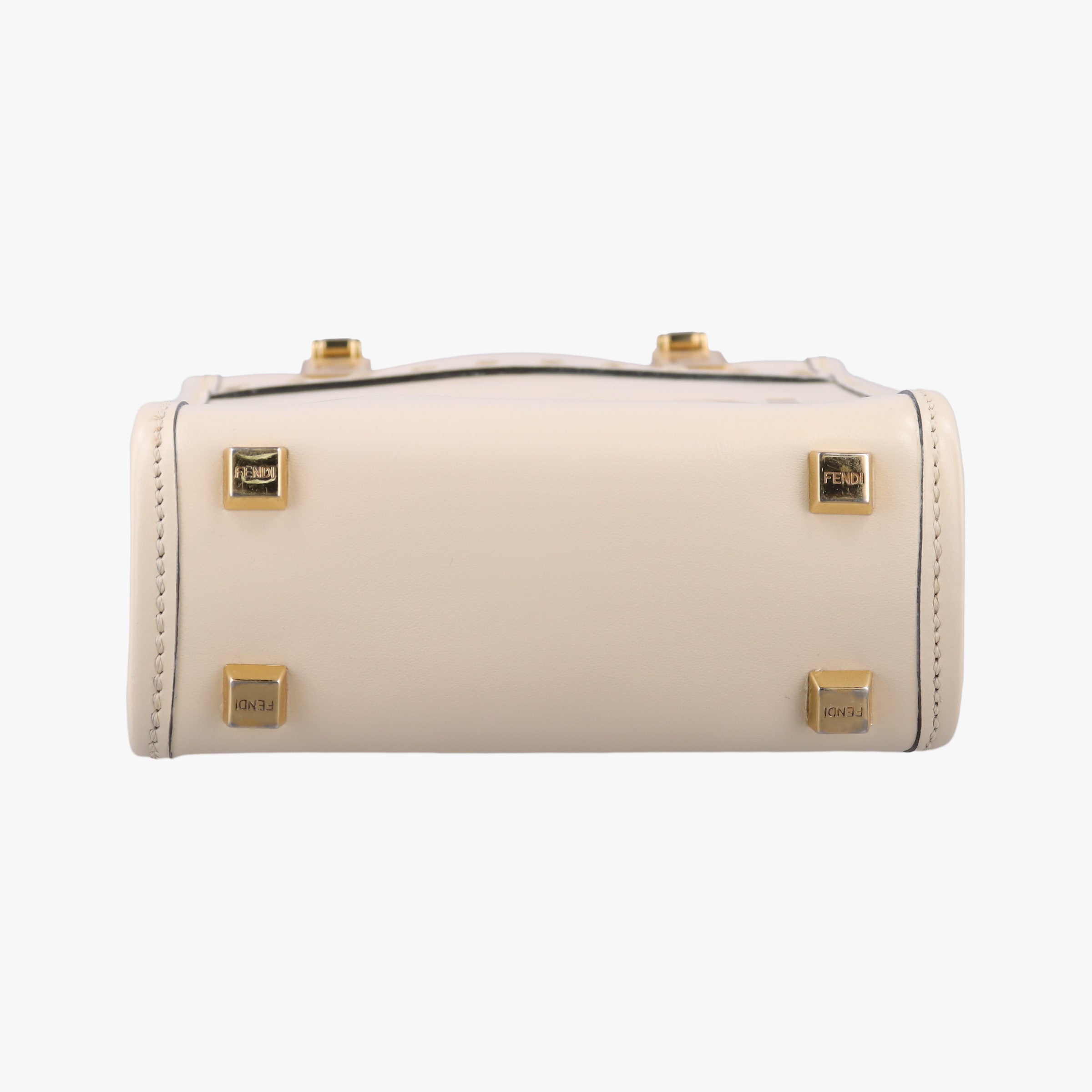 Pre-owned Fendi MINI SUNSHINE SHOPPER Beige Leather 8BS051 shoulderbag | stylenewstar