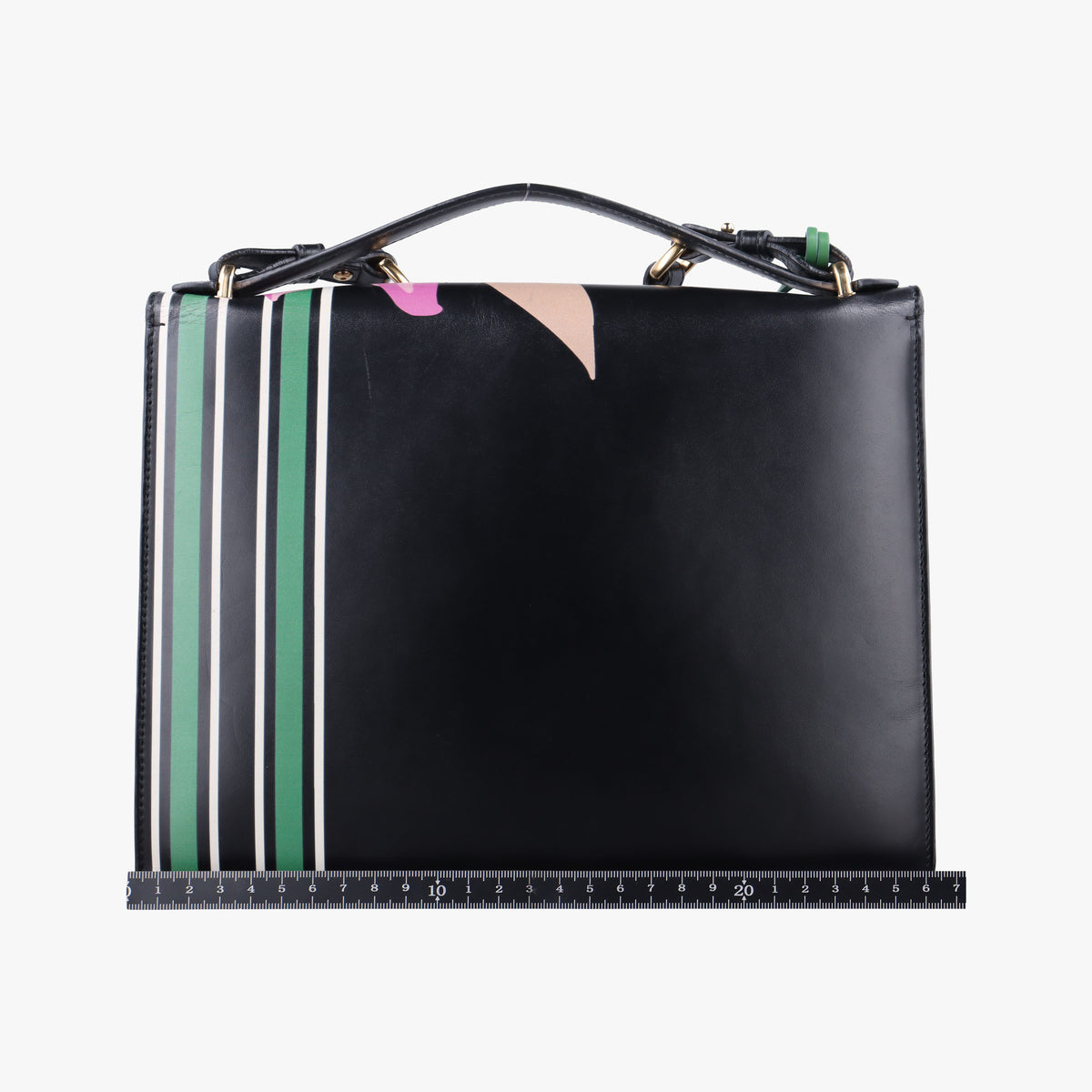 Pre-owned Ferragamo Marisol Floral Print Black x Multicolour Leather  shoulderbag | stylenewstar