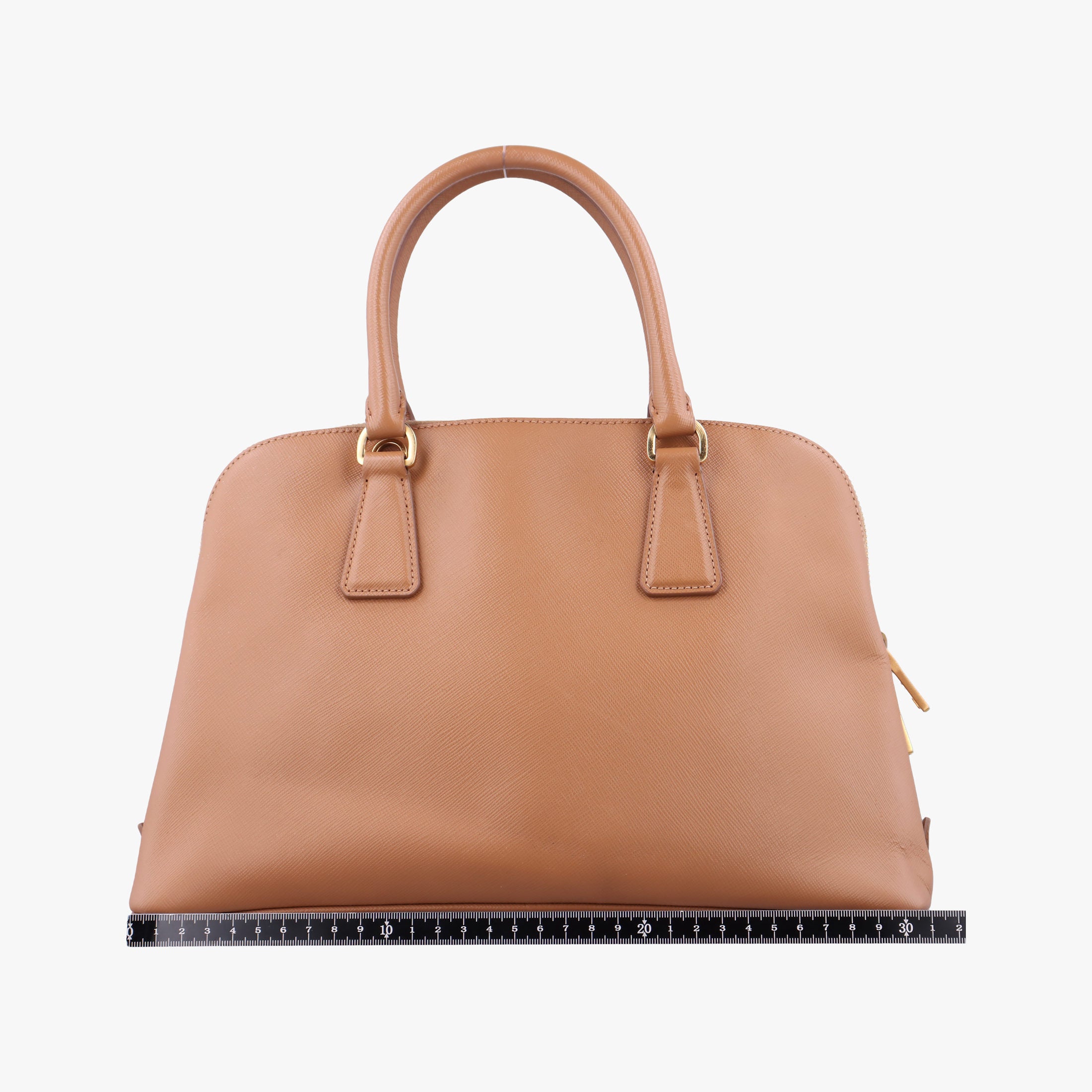 Pre-owned Prada Promenade Brown SAFFIANO patent BN2567 handbag | stylenewstar