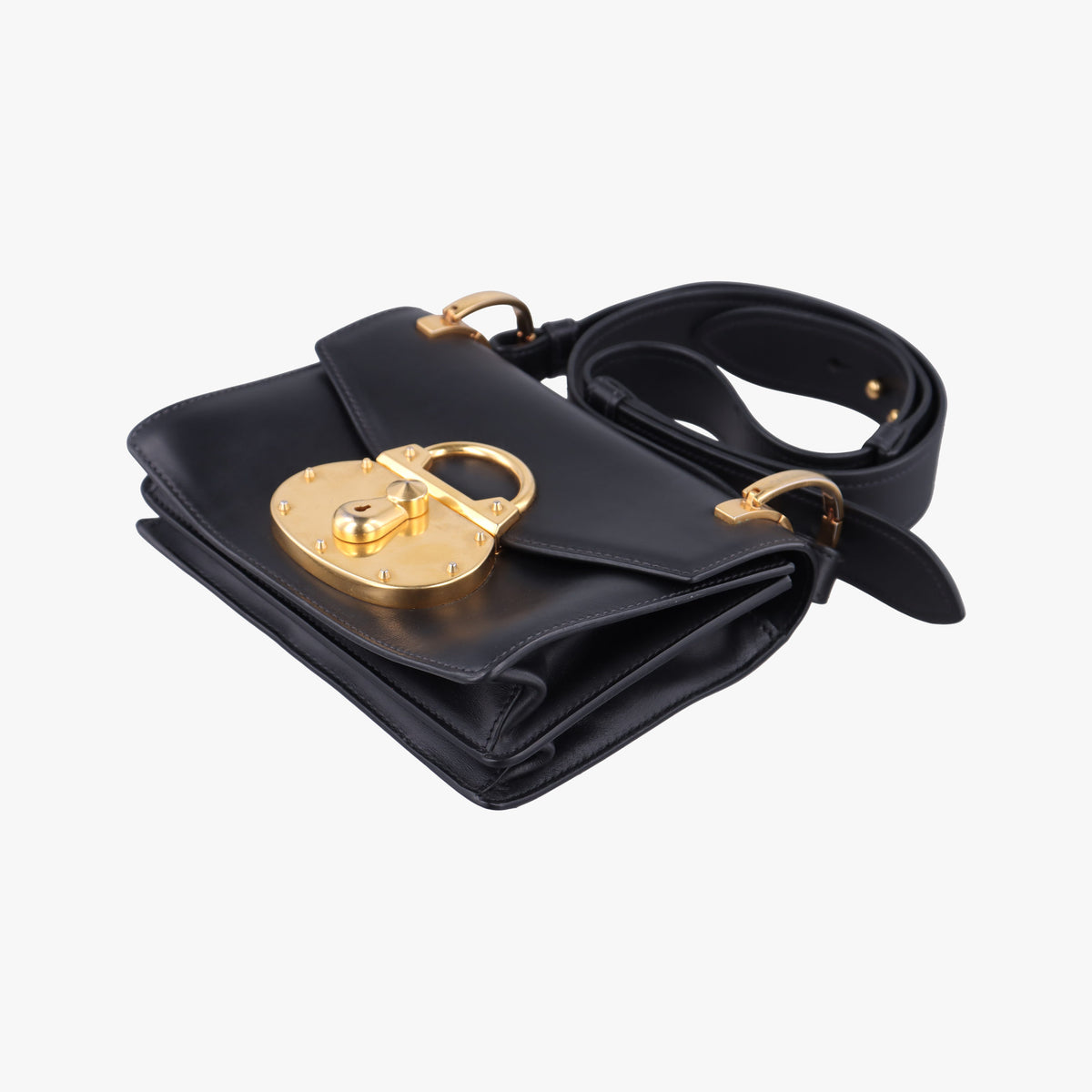 Vintage Prada Antic Soft Padlock Black Leather  shoulderbag | stylenewstar