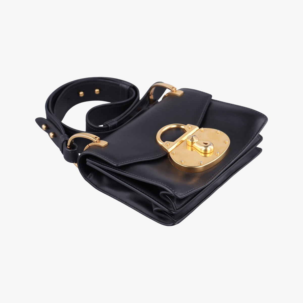 Vintage Prada Antic Soft Padlock Black Leather  shoulderbag | stylenewstar